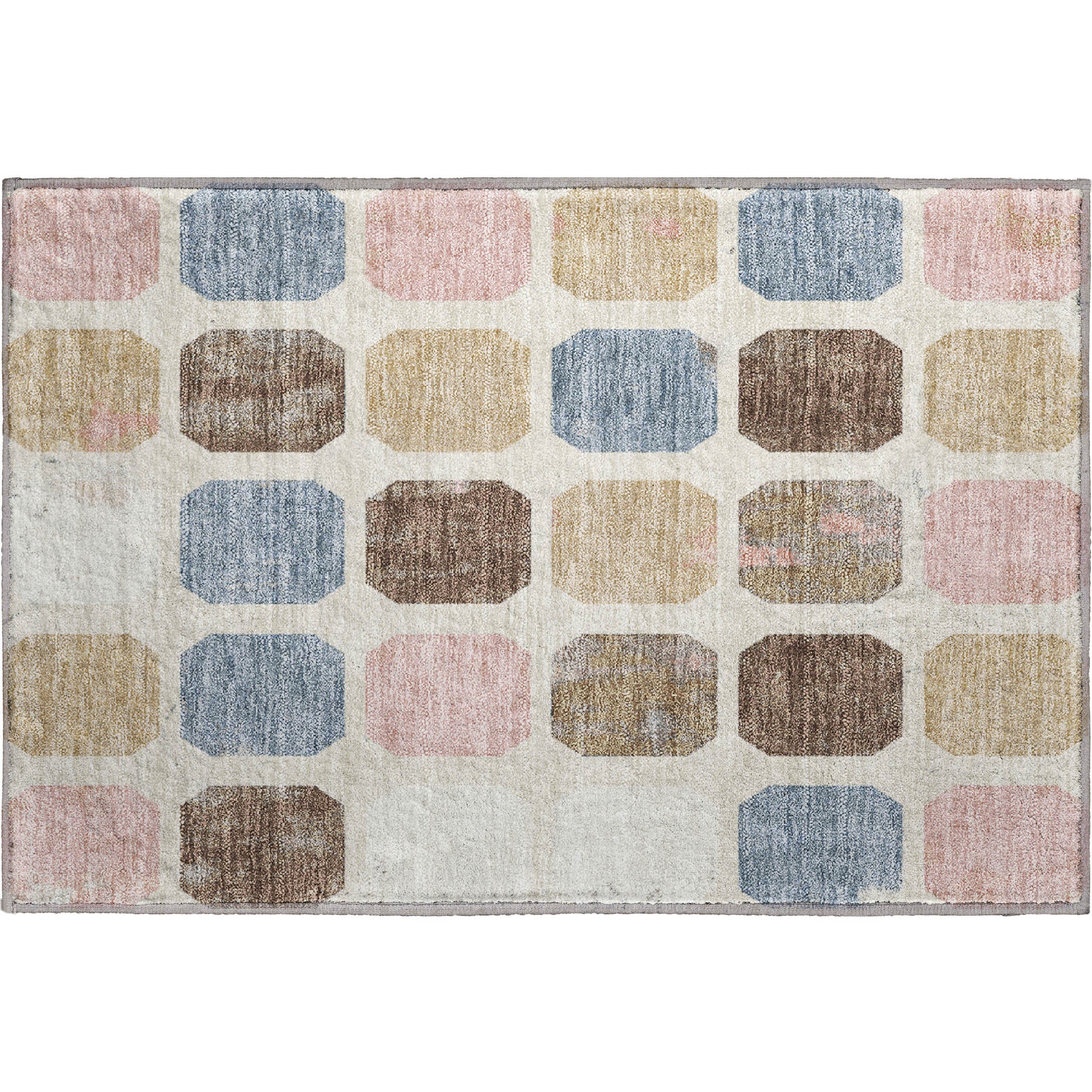 Athens Machine Washable Transitional Linen Ivory Rug 1'8" x 2'6" #shape_Rectangle
