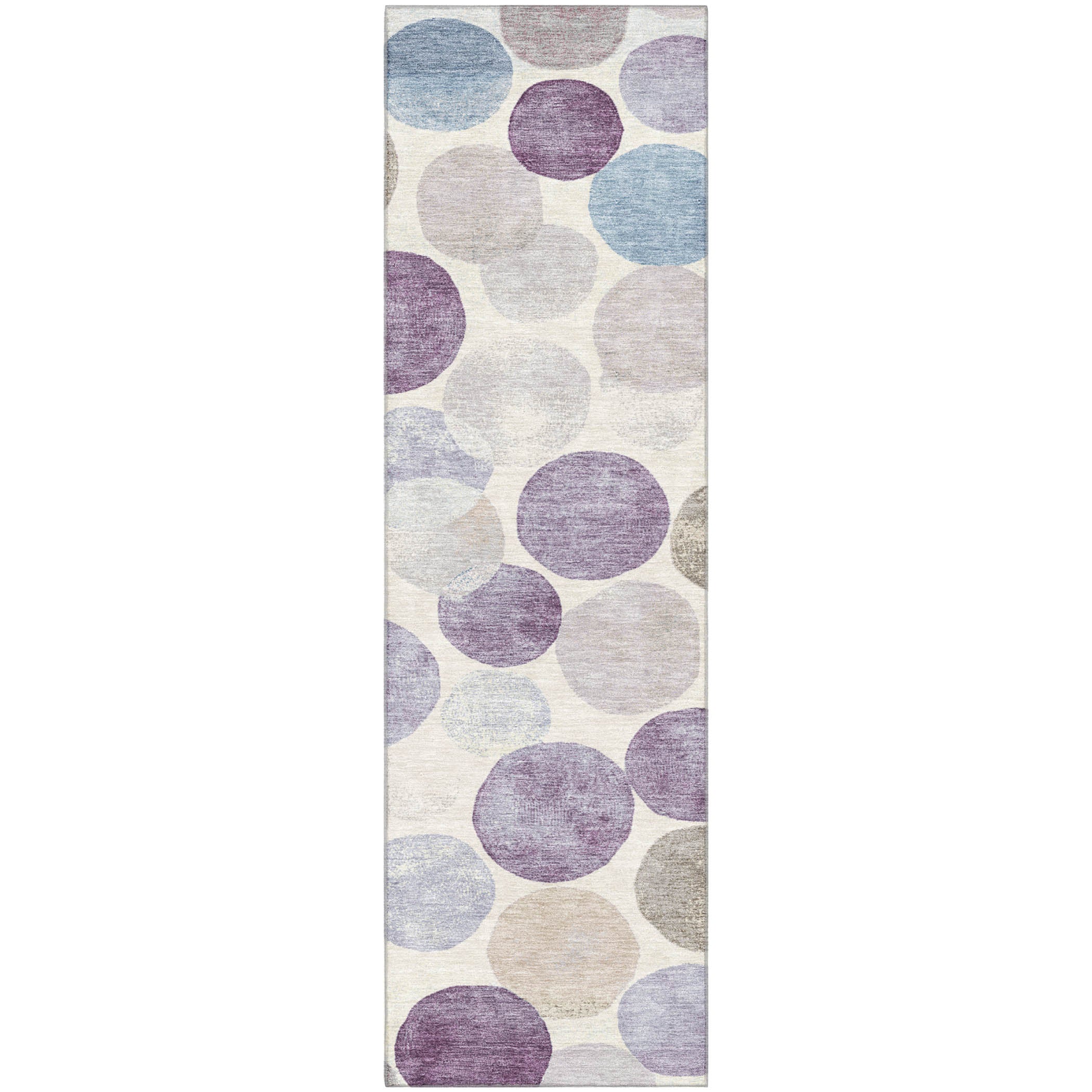 Tallinn Machine Washable Transitional Plum Purple Rug 2'3" x 7'6" #shape_Runner