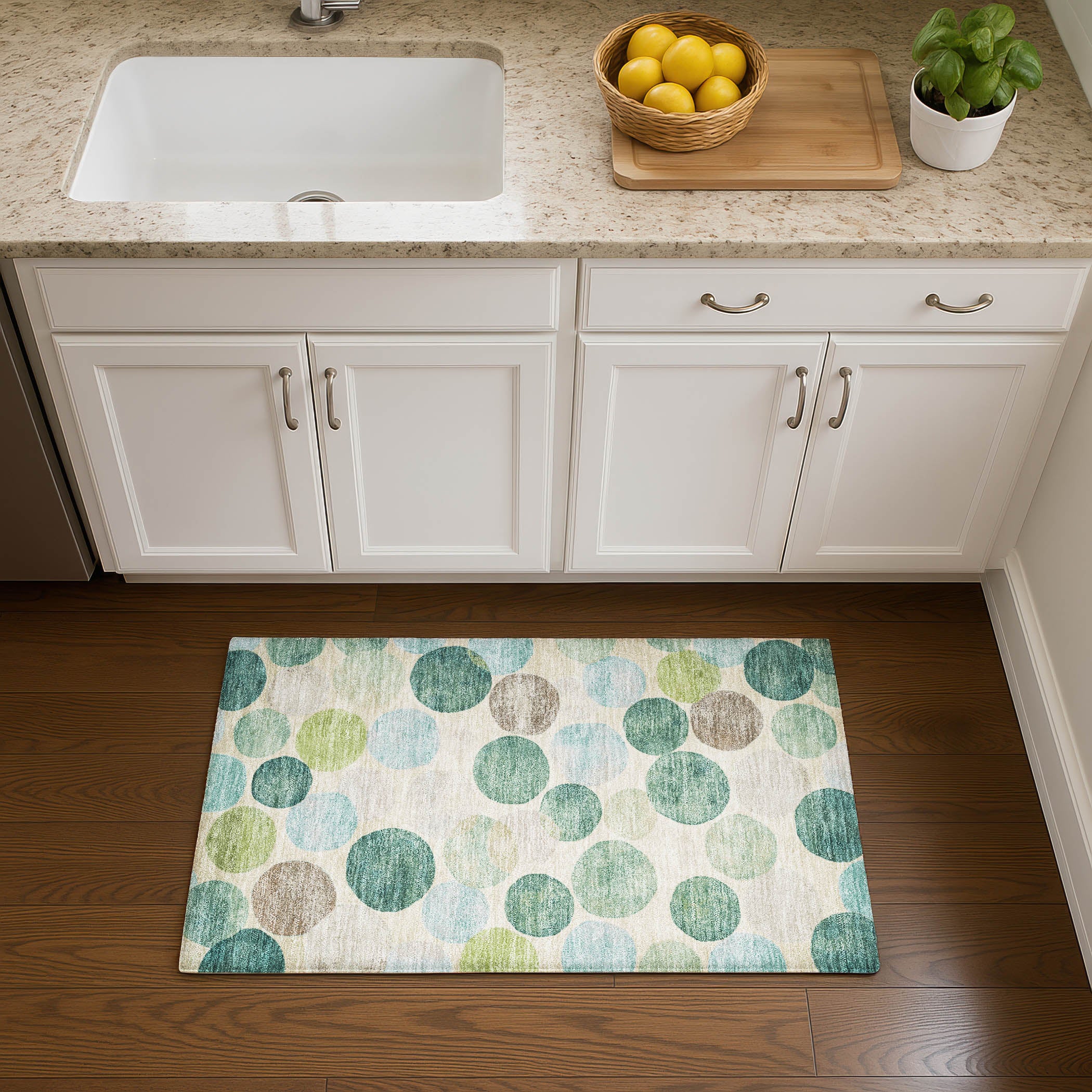 Tallinn Machine Washable Transitional Teal Rug 1'8" x 2'6" #shape_Rectangle