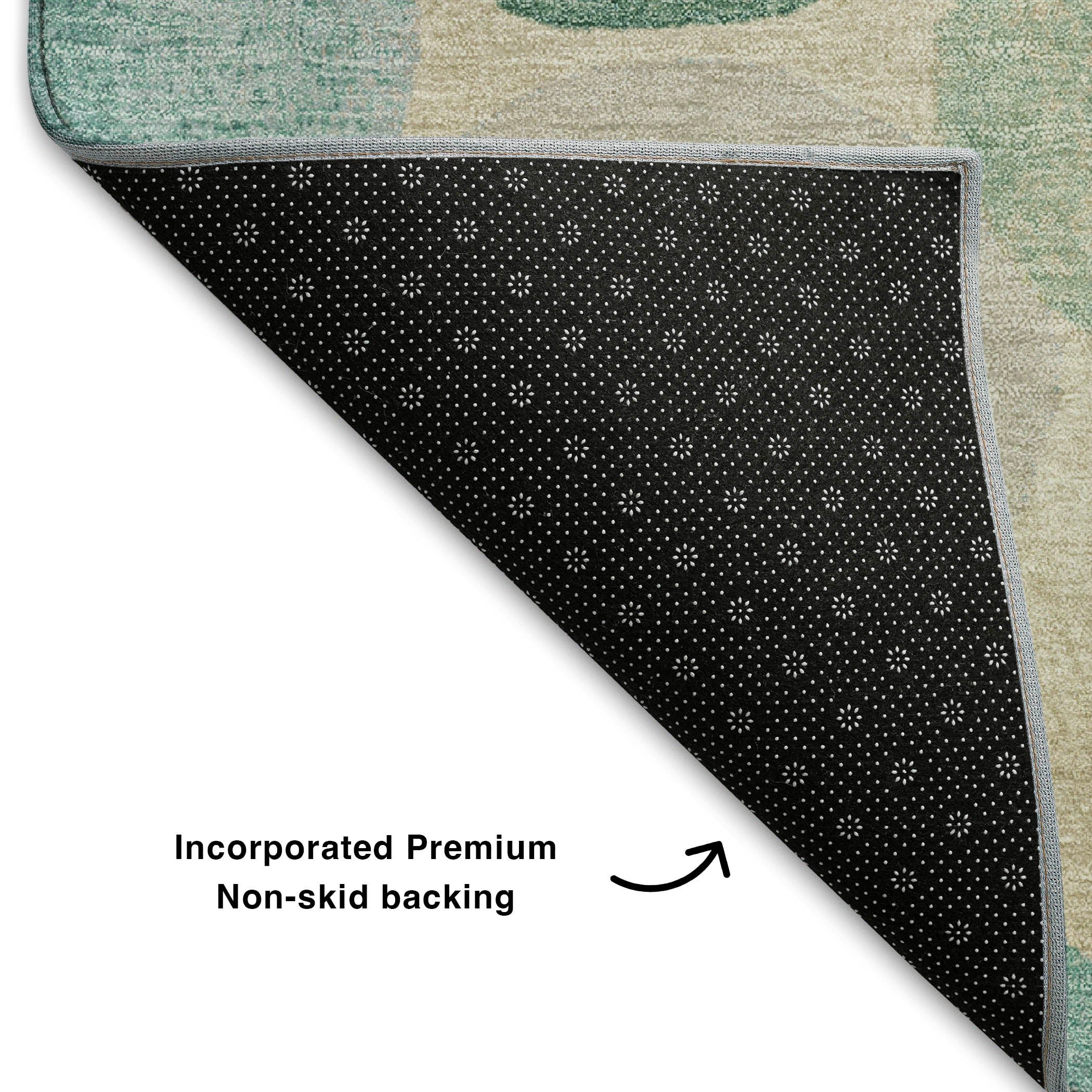 Tallinn Machine Washable Transitional Teal Rug 1'8" x 2'6" #shape_Rectangle