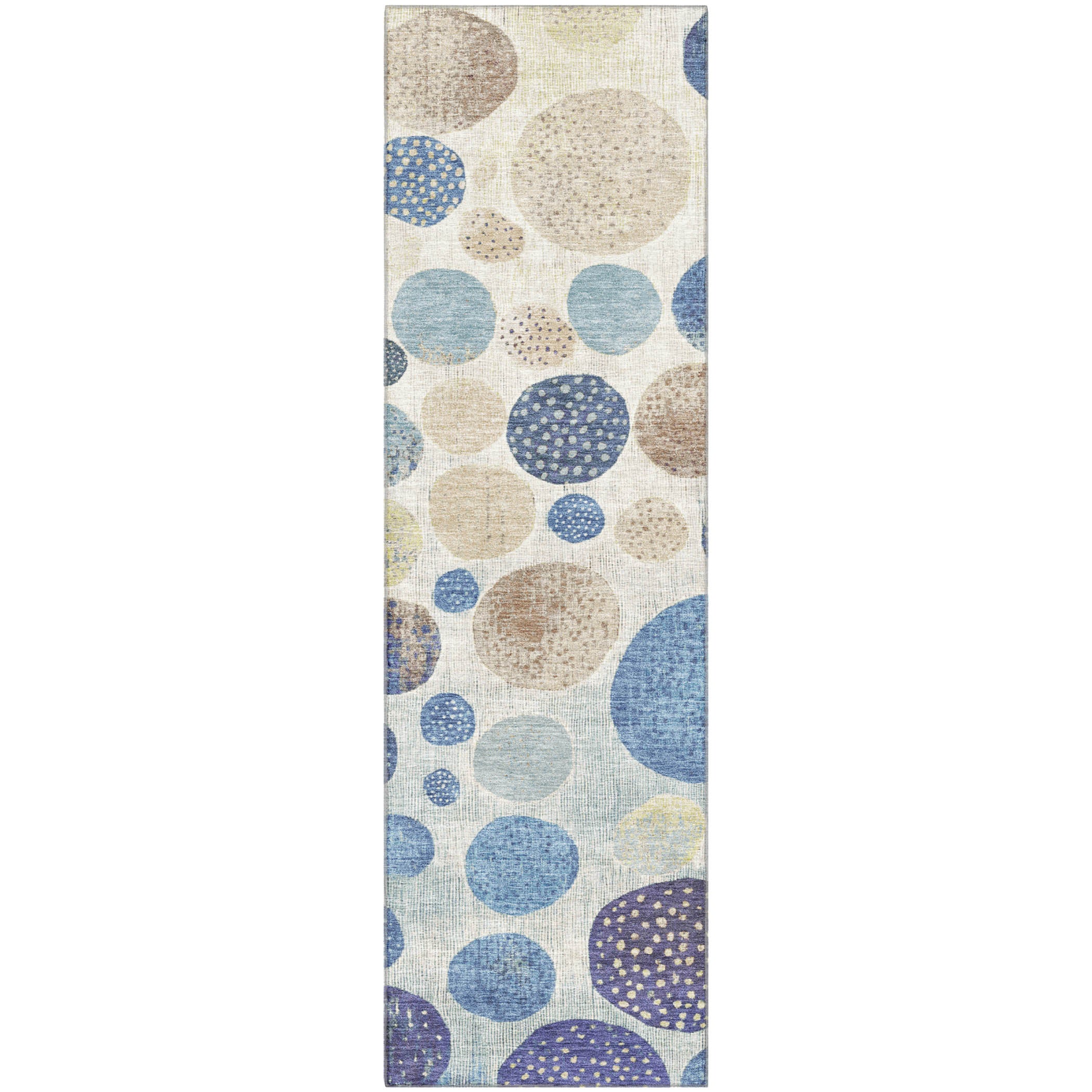 Sintra Machine Washable Transitional Navy Blue Rug 2'3" x 7'6" #shape_Runner