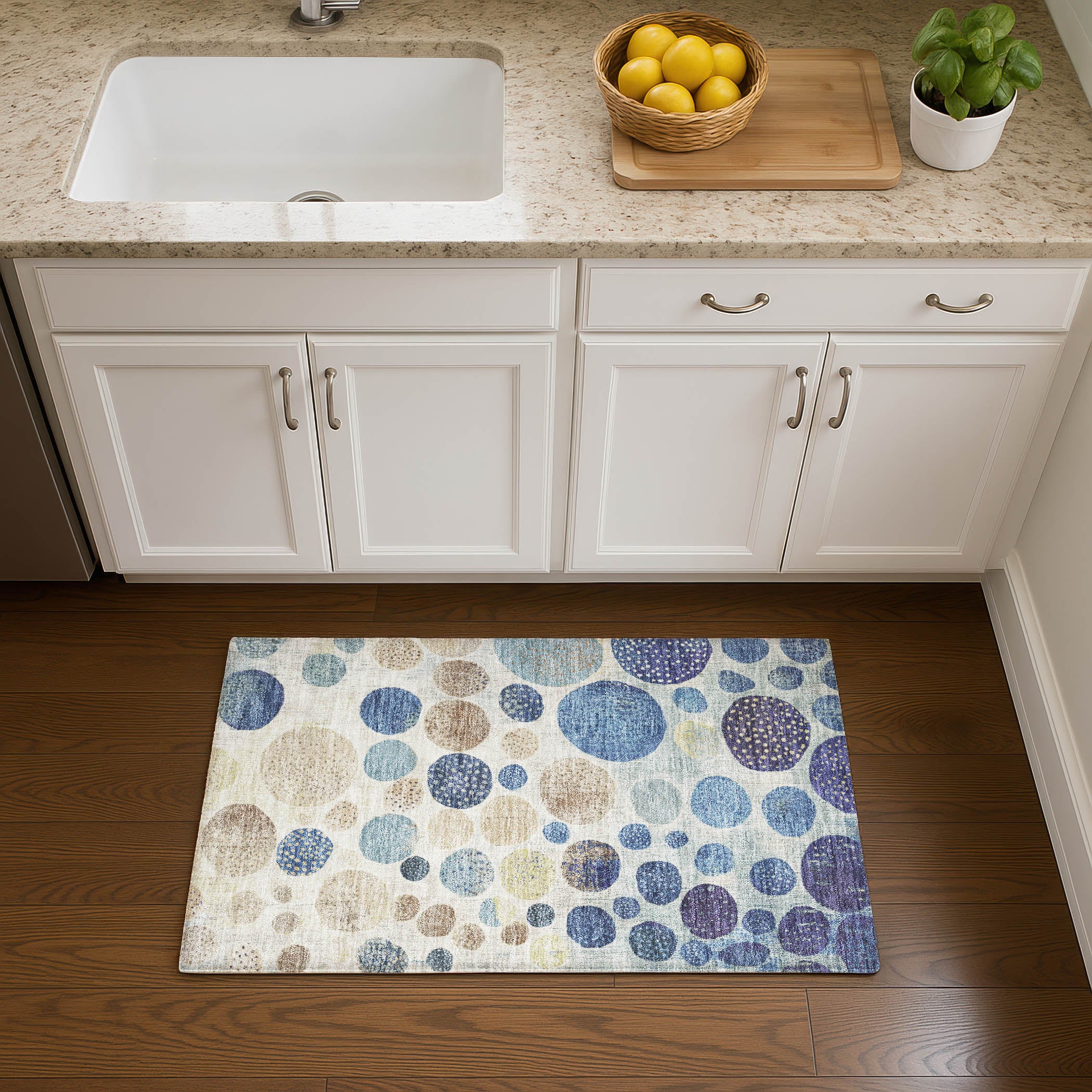 Sintra Machine Washable Transitional Navy Blue Rug 1'8" x 2'6" #shape_Rectangle