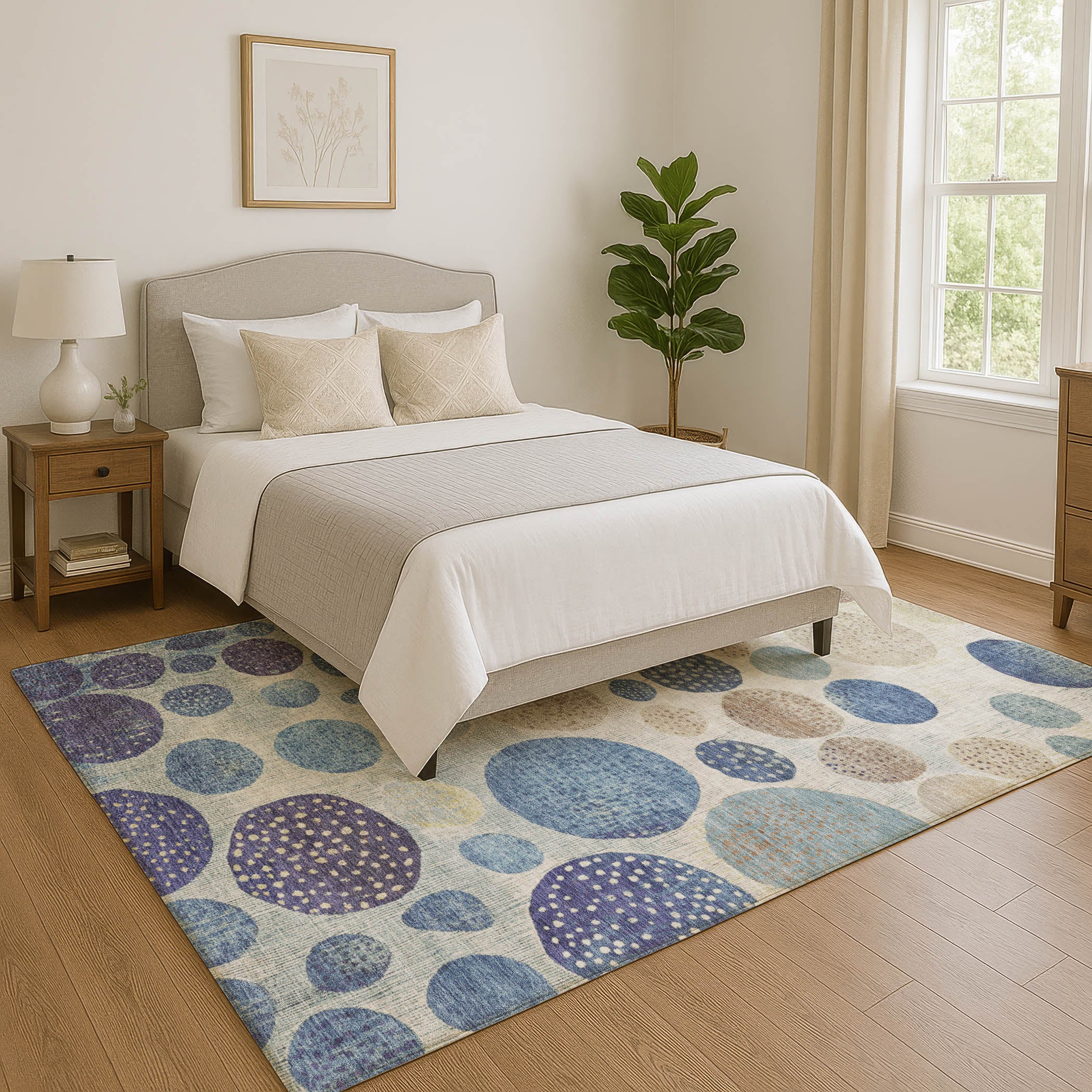 Sintra Machine Washable Transitional Navy Blue Rug 2'6" x 3'10" #shape_Rectangle