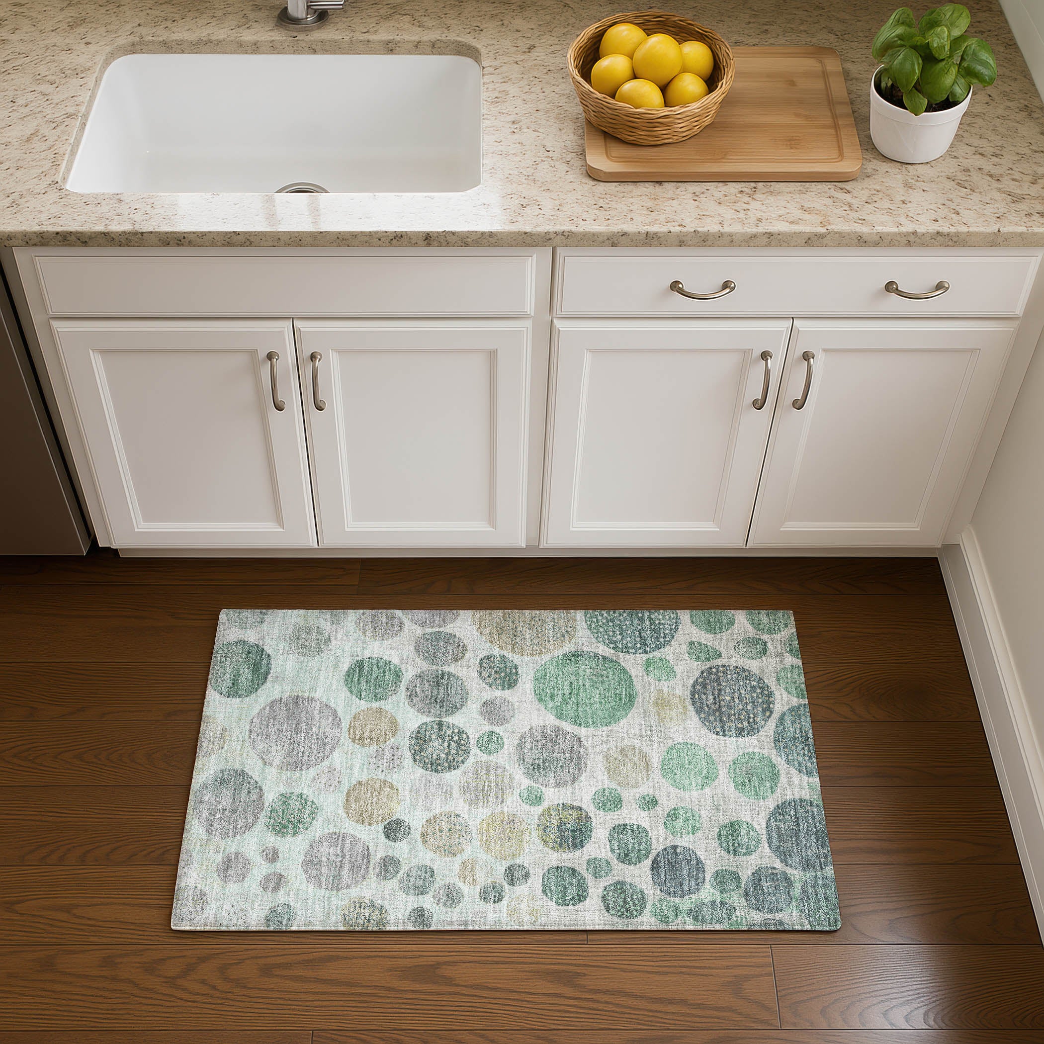 Sintra Machine Washable Transitional Sage Green Rug 1'8" x 2'6" #shape_Rectangle