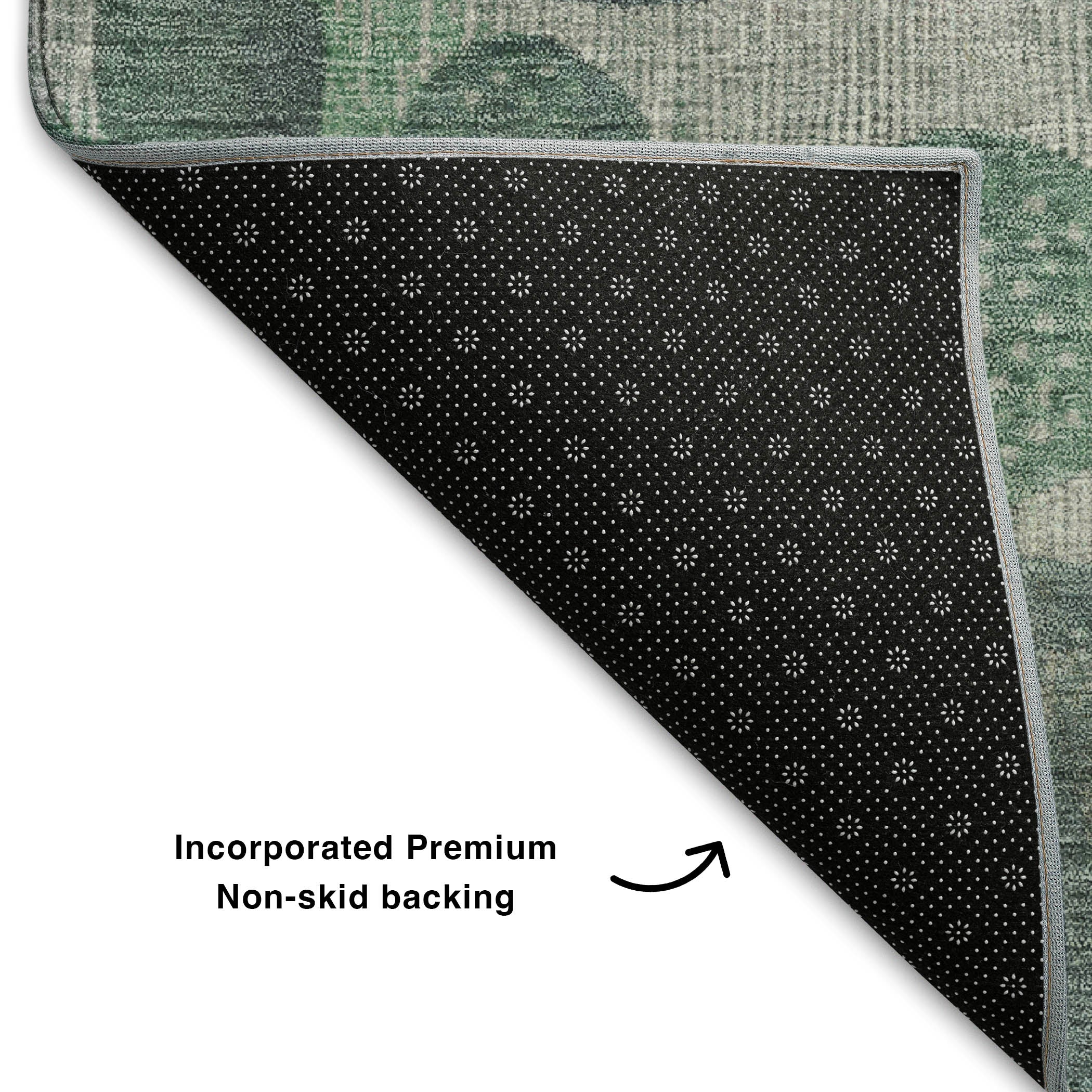 Sintra Machine Washable Transitional Sage Green Rug 1'8" x 2'6" #shape_Rectangle