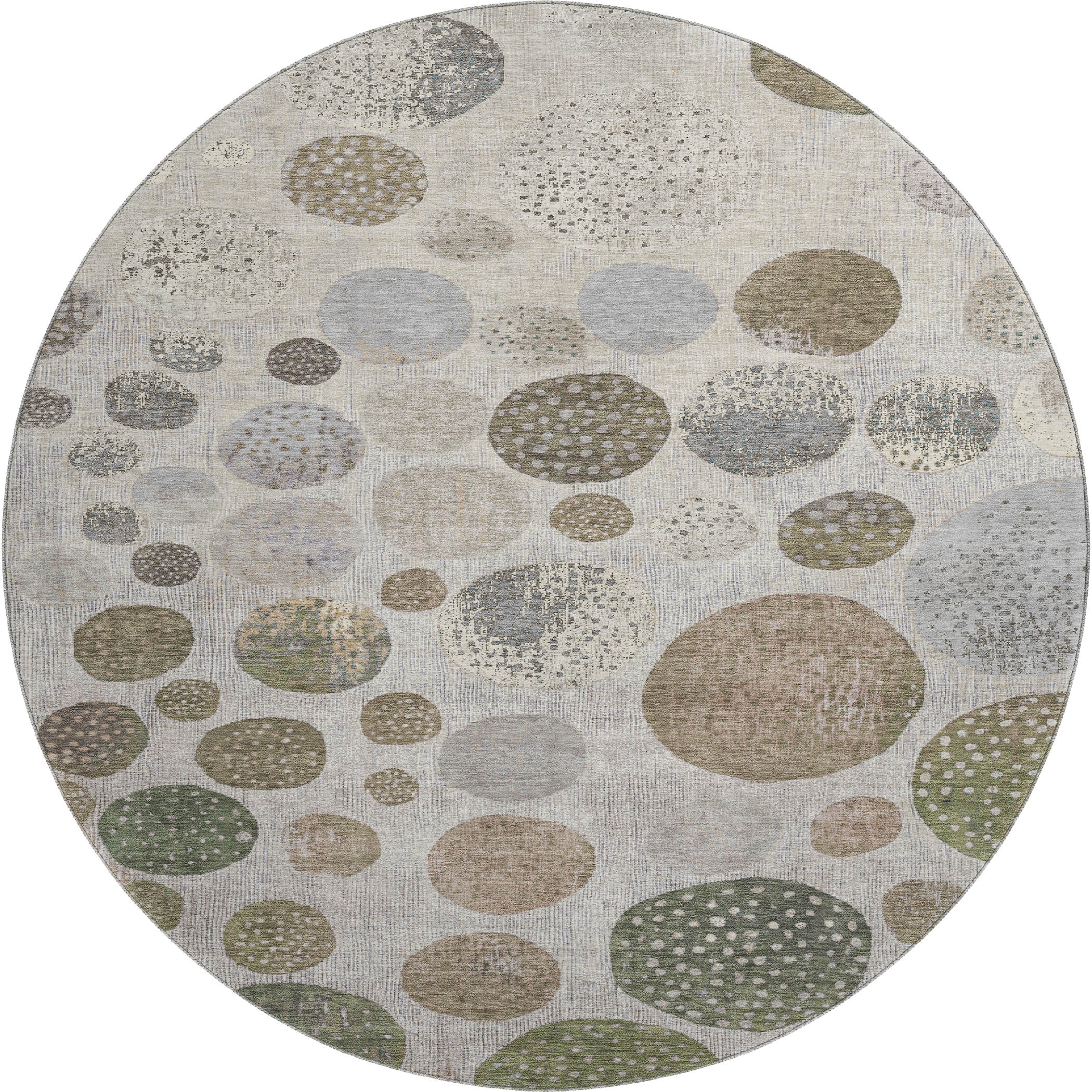 Sintra Machine Washable Transitional Taupe Brown Rug 8' x 8' #shape_Round