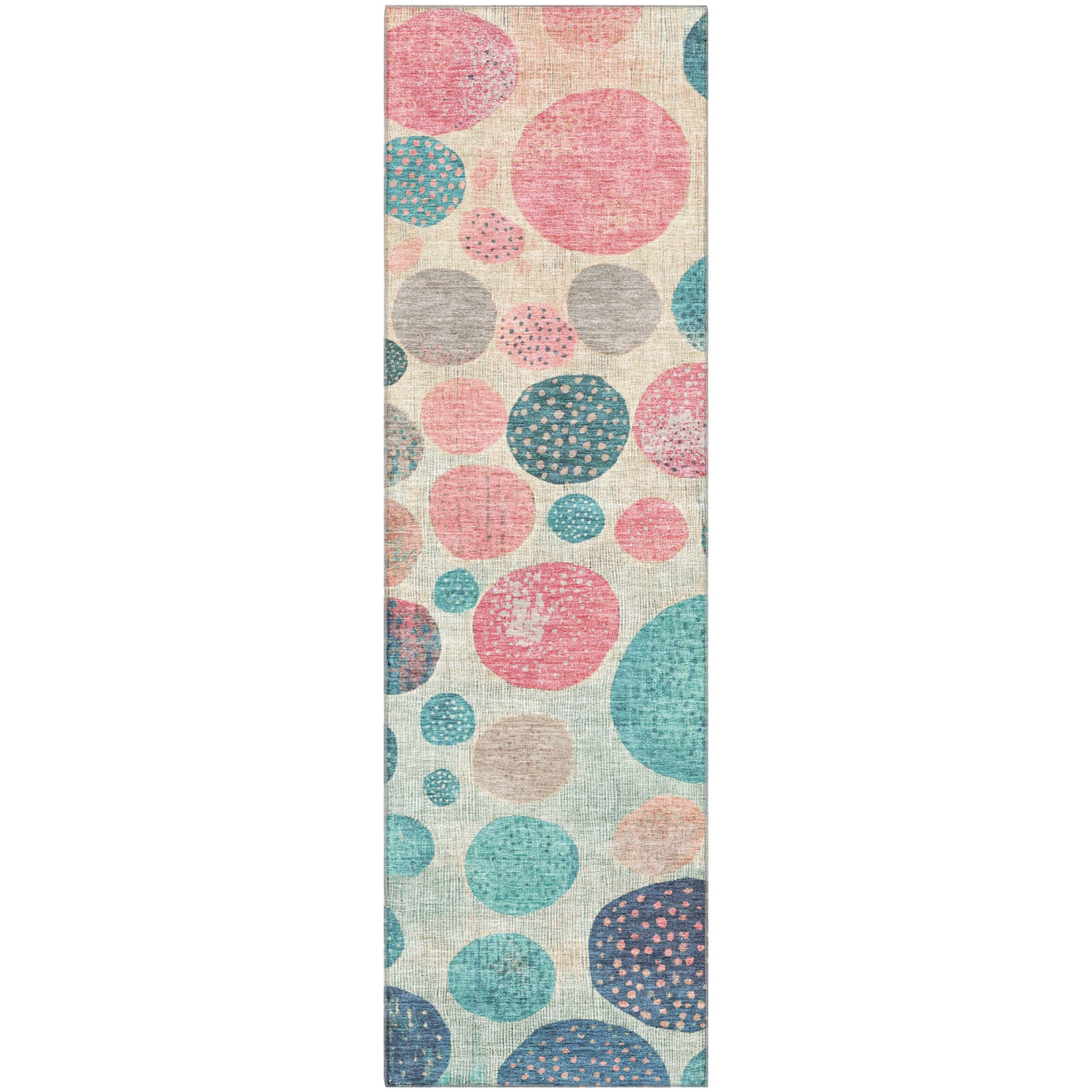 Sintra Machine Washable Transitional Teal Rug 2'3" x 7'6" #shape_Runner