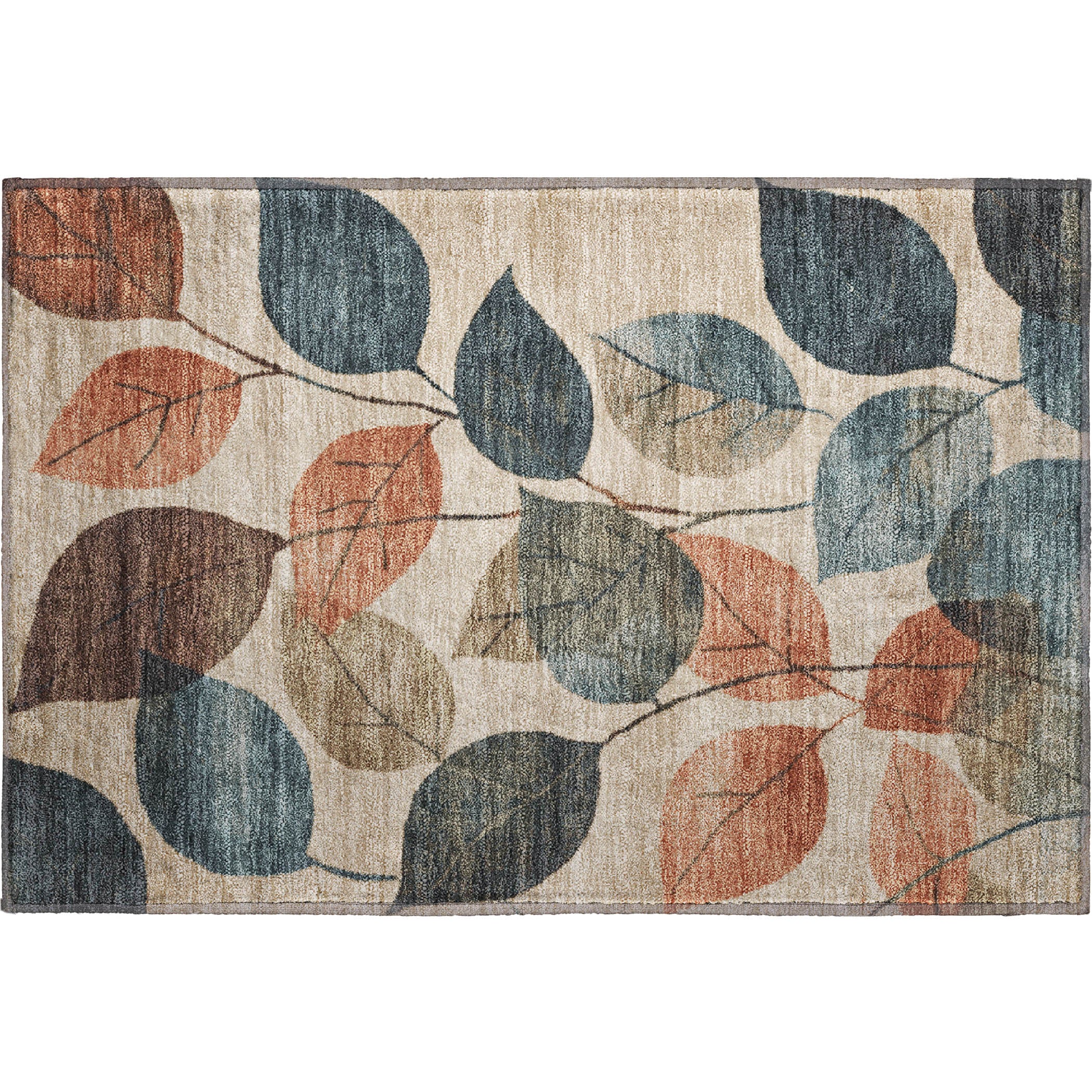 Bruges Machine Washable Transitional Beige Brown Rug 1'8" x 2'6" #shape_Rectangle