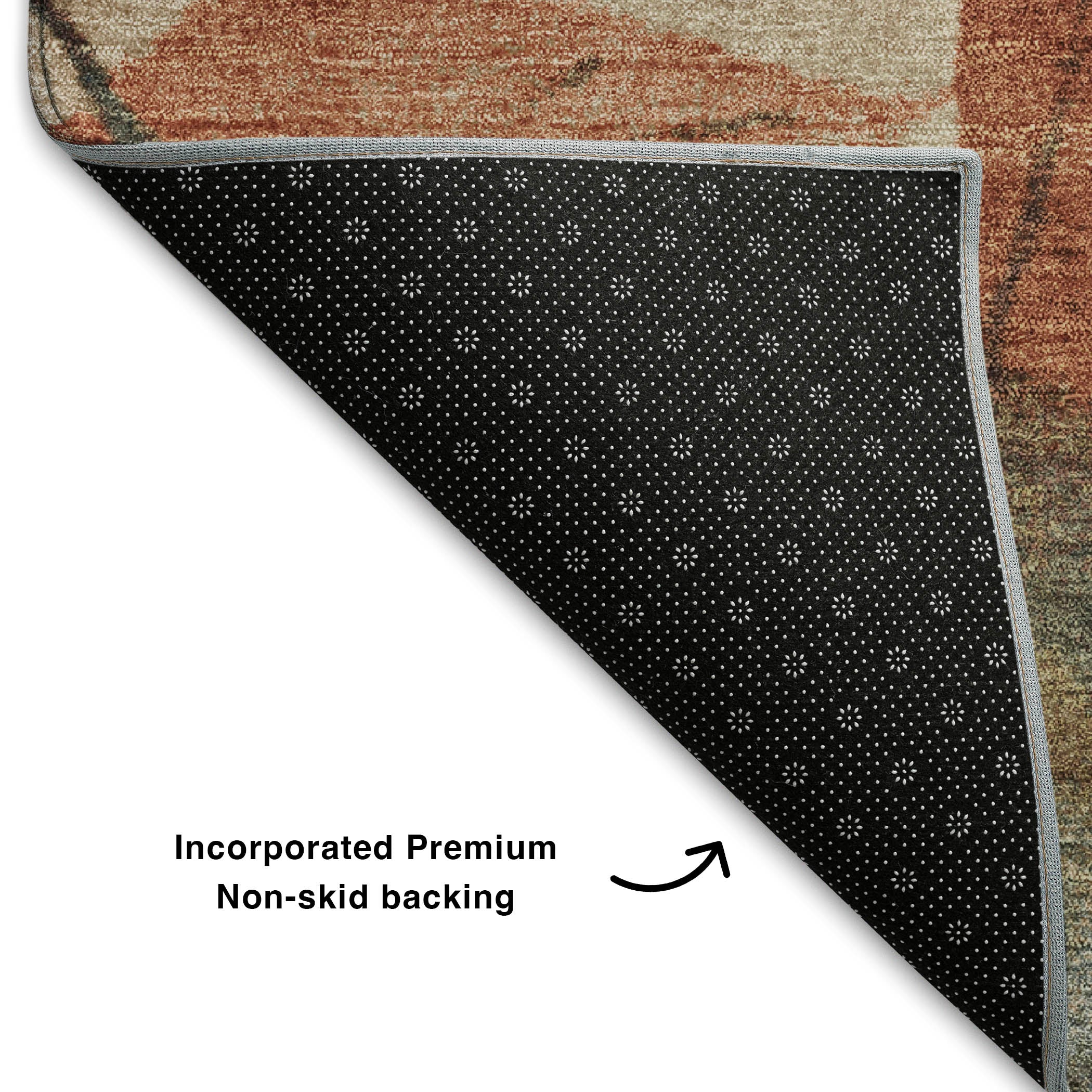 Bruges Machine Washable Transitional Beige Brown Rug 1'8" x 2'6" #shape_Rectangle