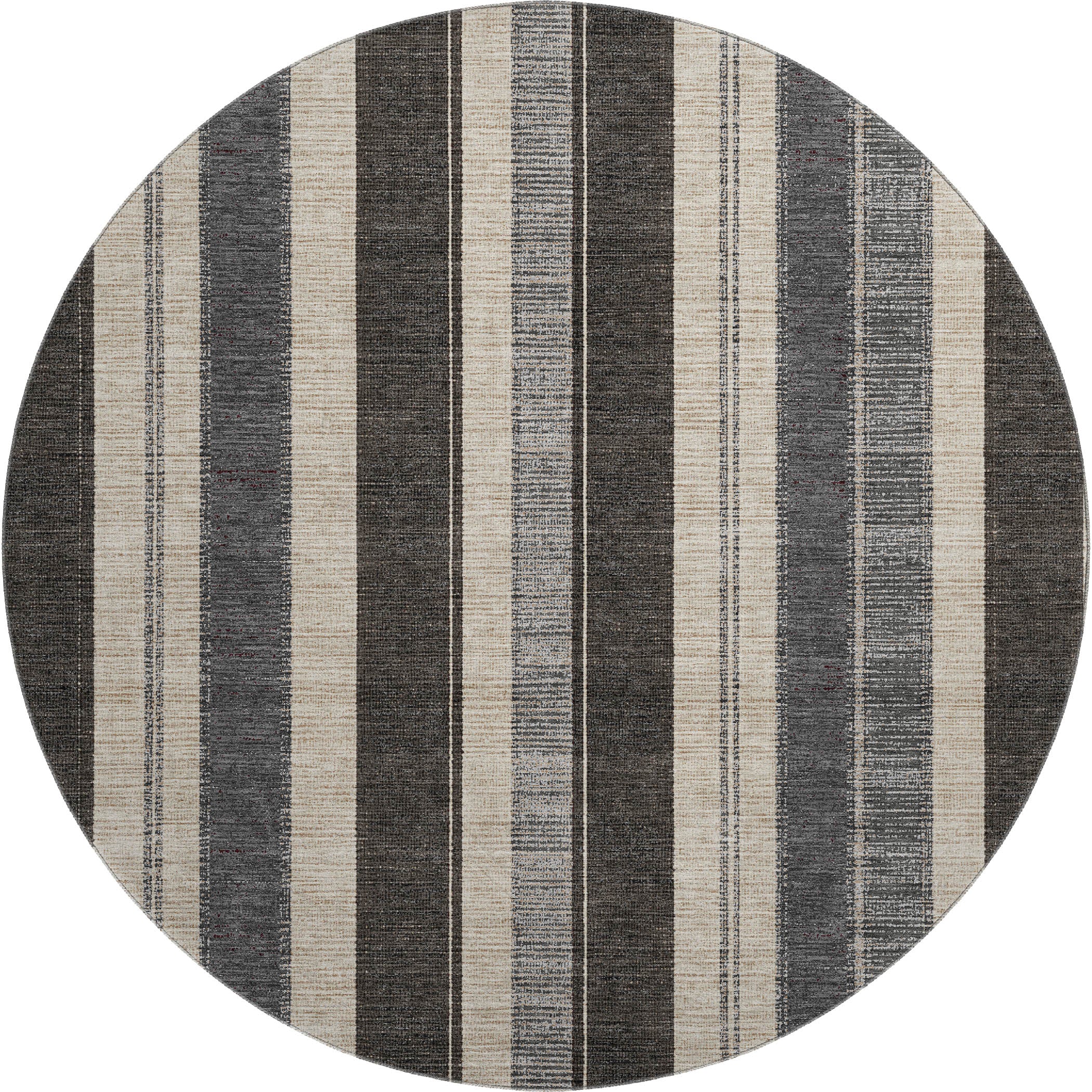 Bogota Machine Washable Transitional Black Rug 8' x 8' #shape_Round
