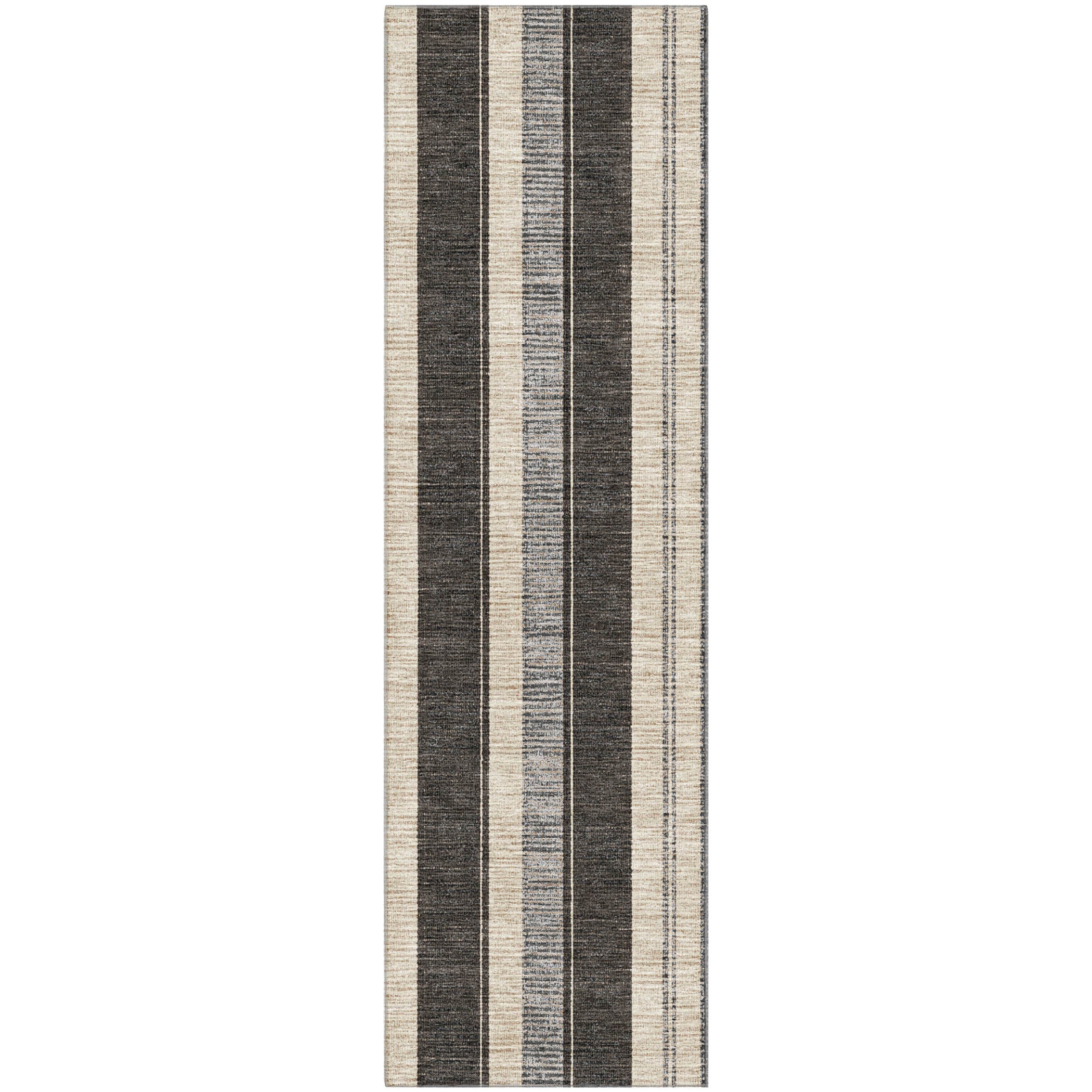 Bogota Machine Washable Transitional Black Rug 2'3" x 7'6" #shape_Runner