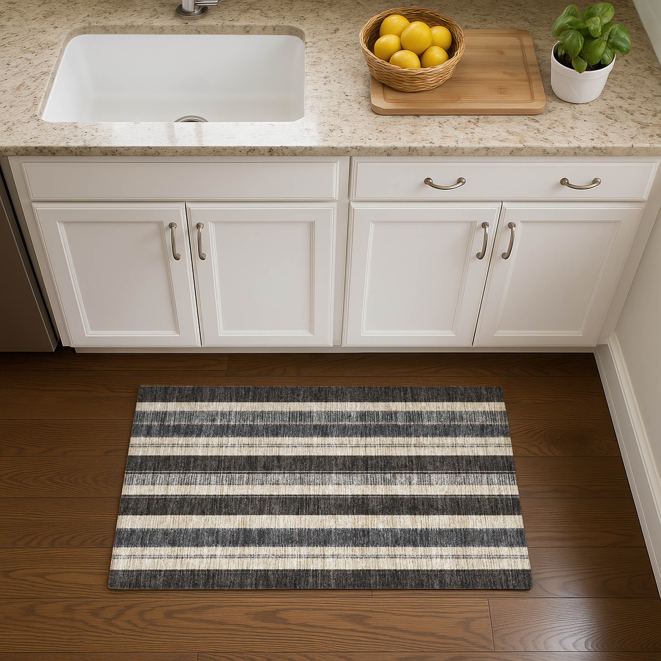 Bogota Machine Washable Transitional Black Rug 1'8" x 2'6" #shape_Rectangle