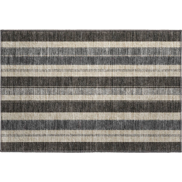 Bogota Machine Washable Transitional Black Rug 1'8" x 2'6"