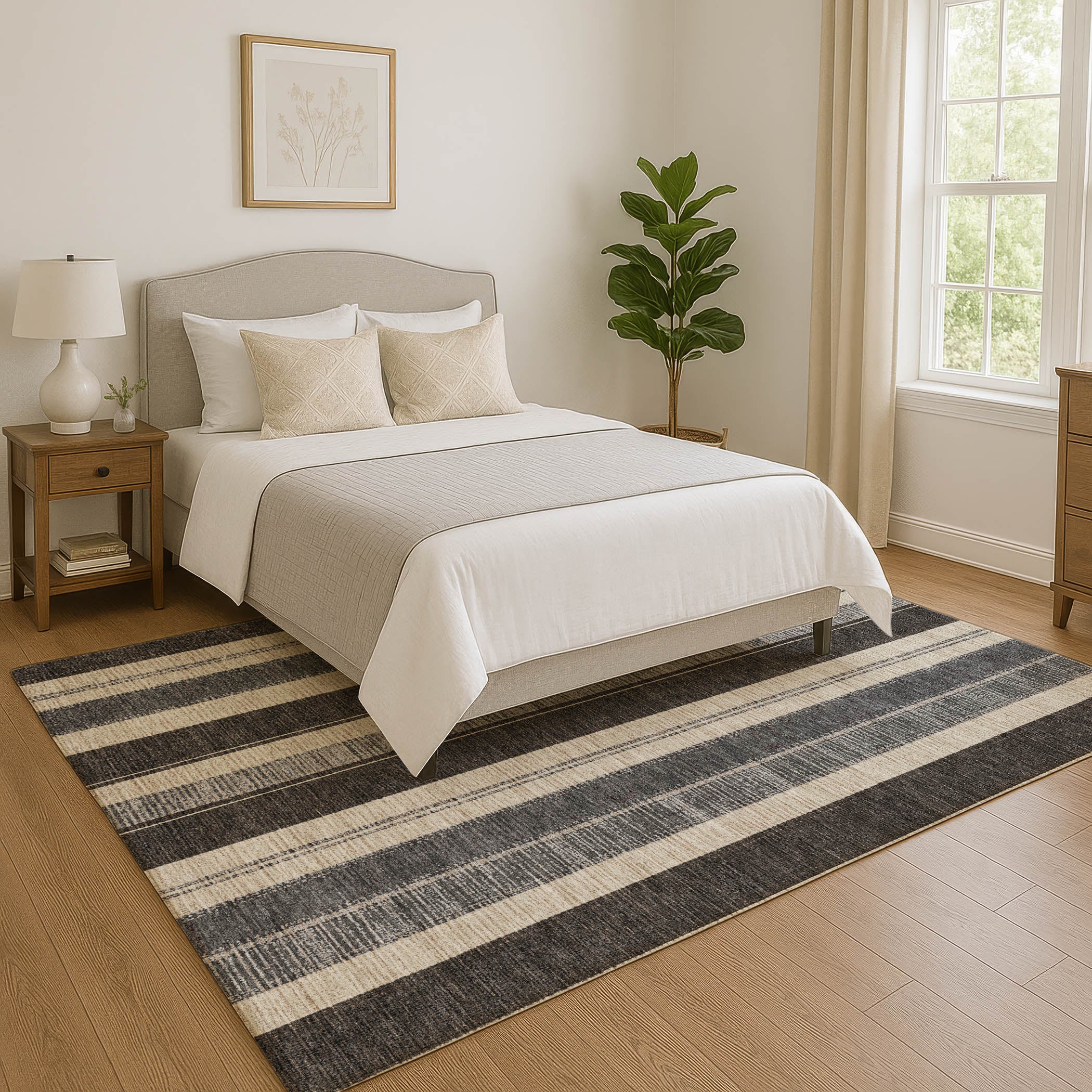 Bogota Machine Washable Transitional Black Rug 2'6" x 3'10" #shape_Rectangle