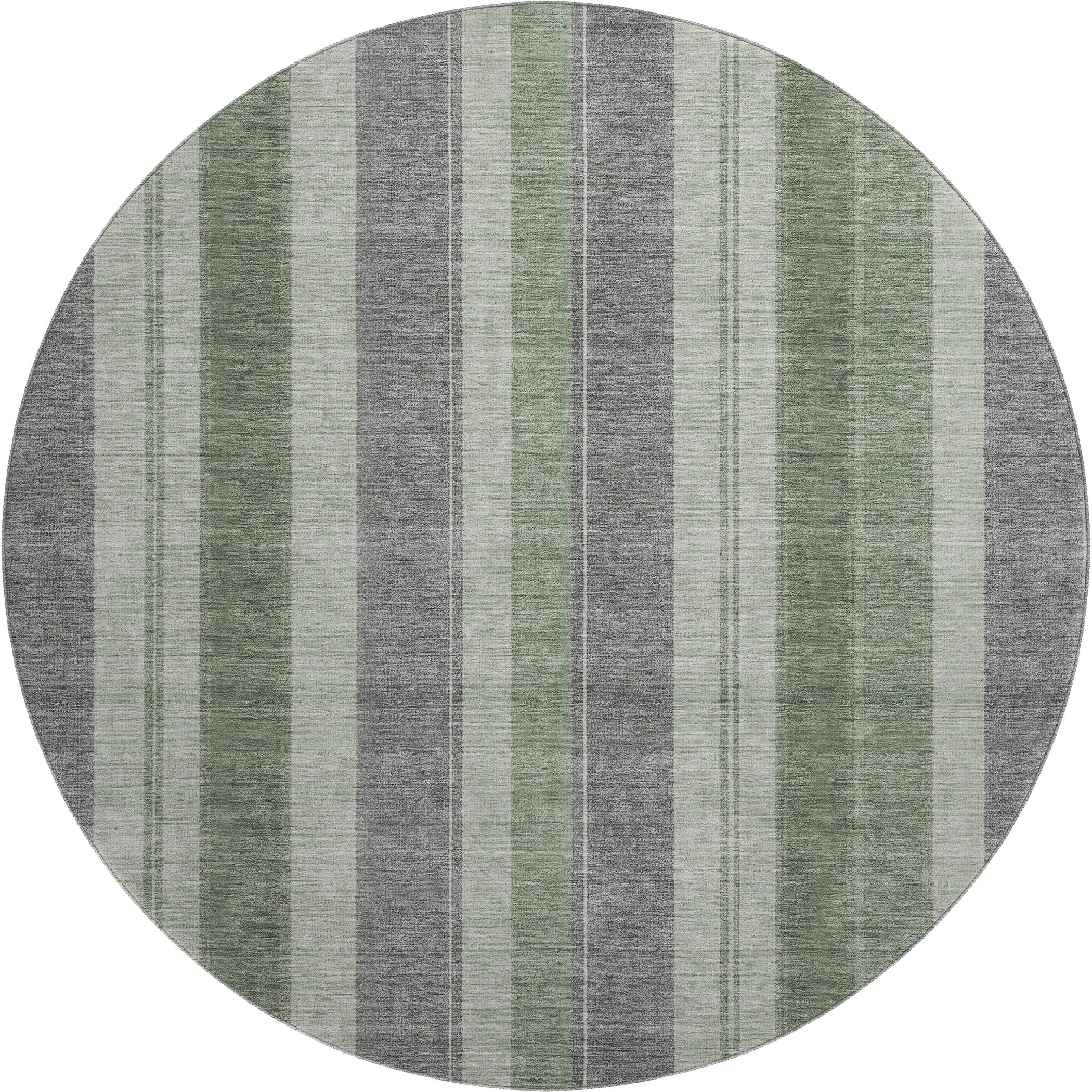 Bogota Machine Washable Transitional Green Rug 8' x 8' #shape_Round