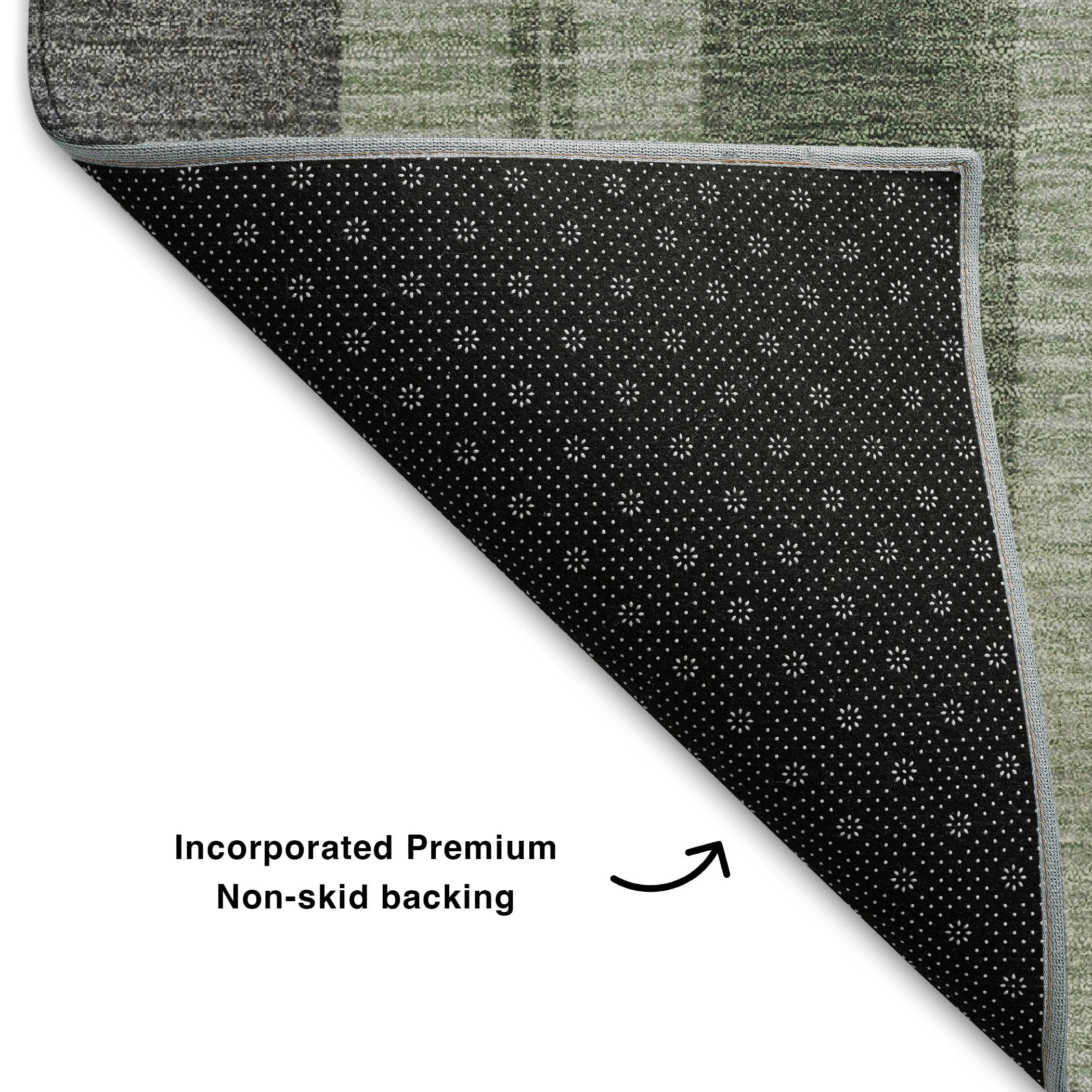 Bogota Machine Washable Transitional Green Rug 1'8" x 2'6" #shape_Rectangle