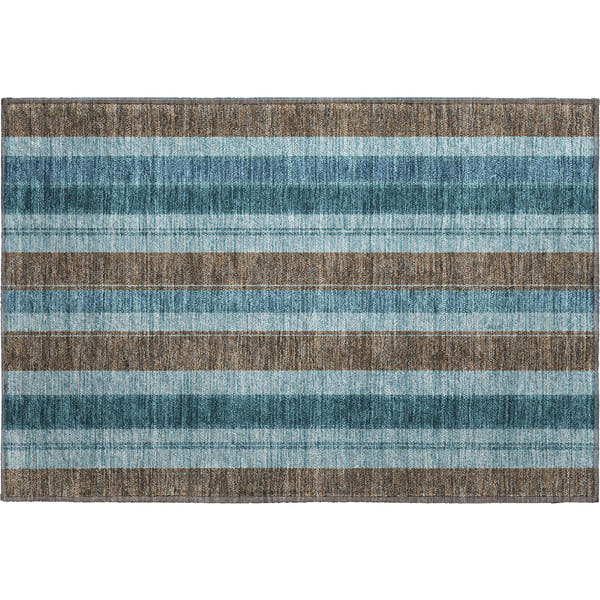 Bogota Machine Washable Transitional Teal Rug 1'8" x 2'6"