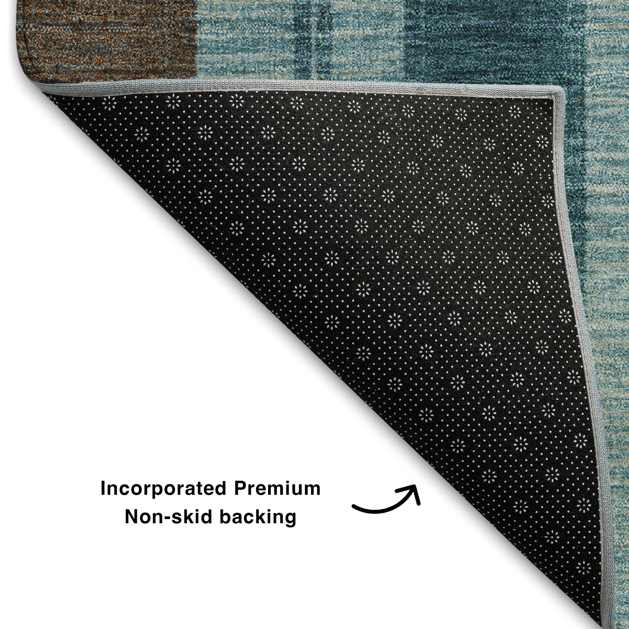 Bogota Machine Washable Transitional Teal Rug 1'8" x 2'6" #shape_Rectangle