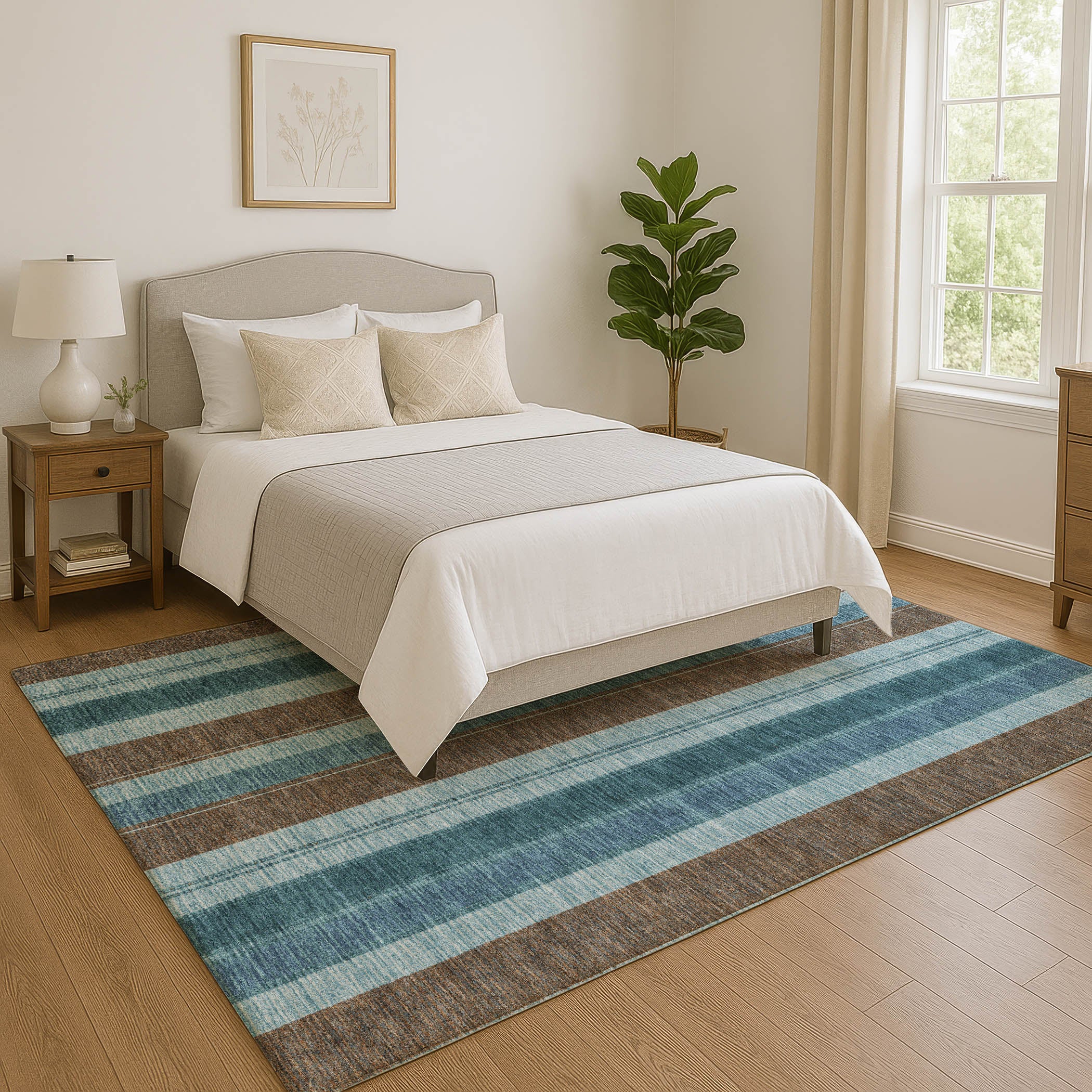 Bogota Machine Washable Transitional Teal Rug 2'6" x 3'10" #shape_Rectangle