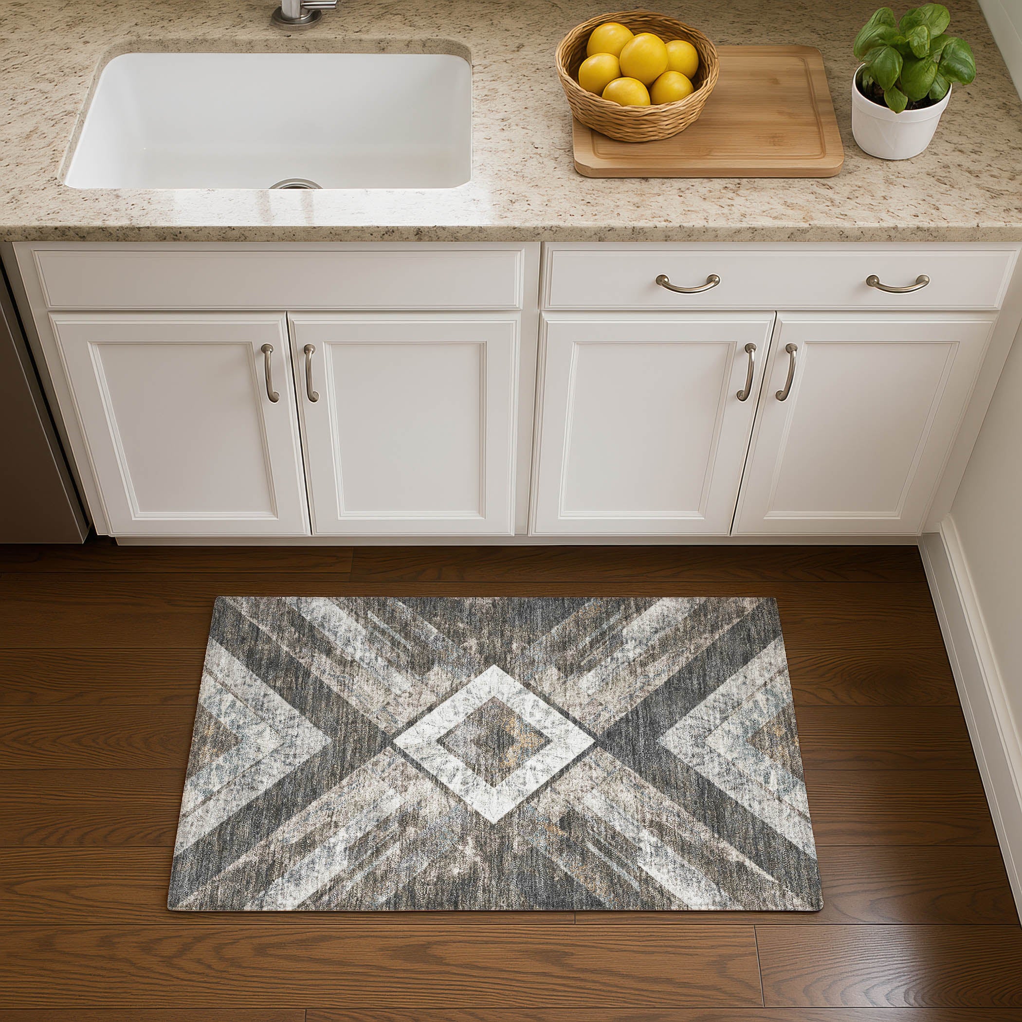 Salzburg Machine Washable Transitional Brown Rug 1'8" x 2'6" #shape_Rectangle
