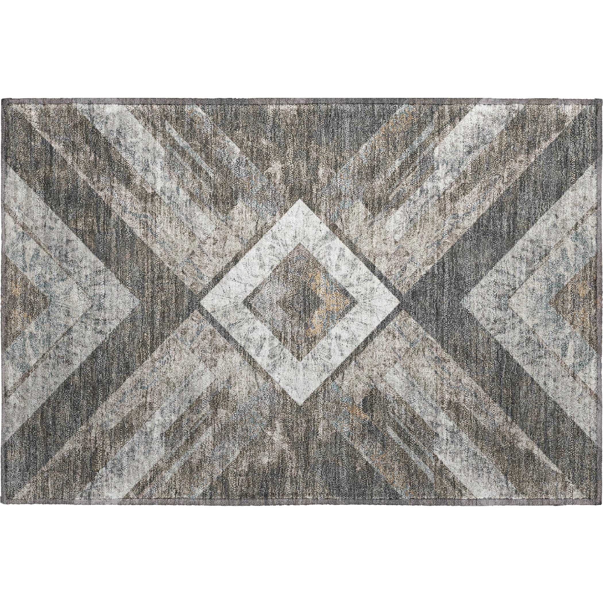 Salzburg Machine Washable Transitional Brown Rug 1'8" x 2'6" #shape_Rectangle