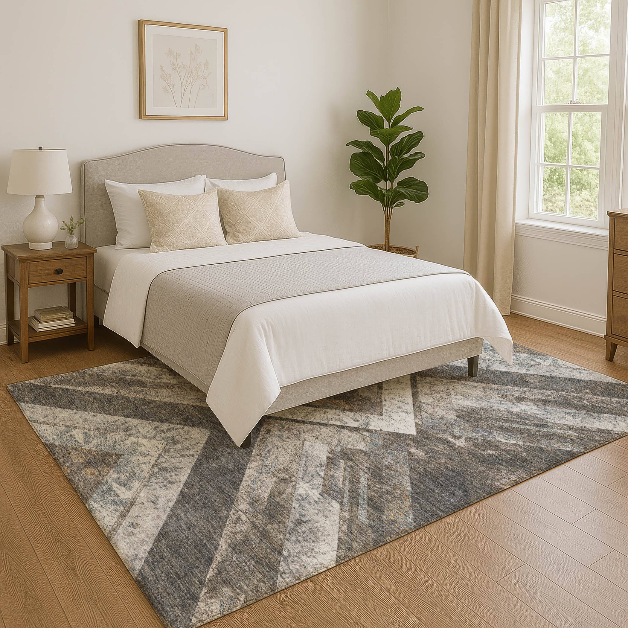 Salzburg Machine Washable Transitional Brown Rug 2'6" x 3'10" #shape_Rectangle