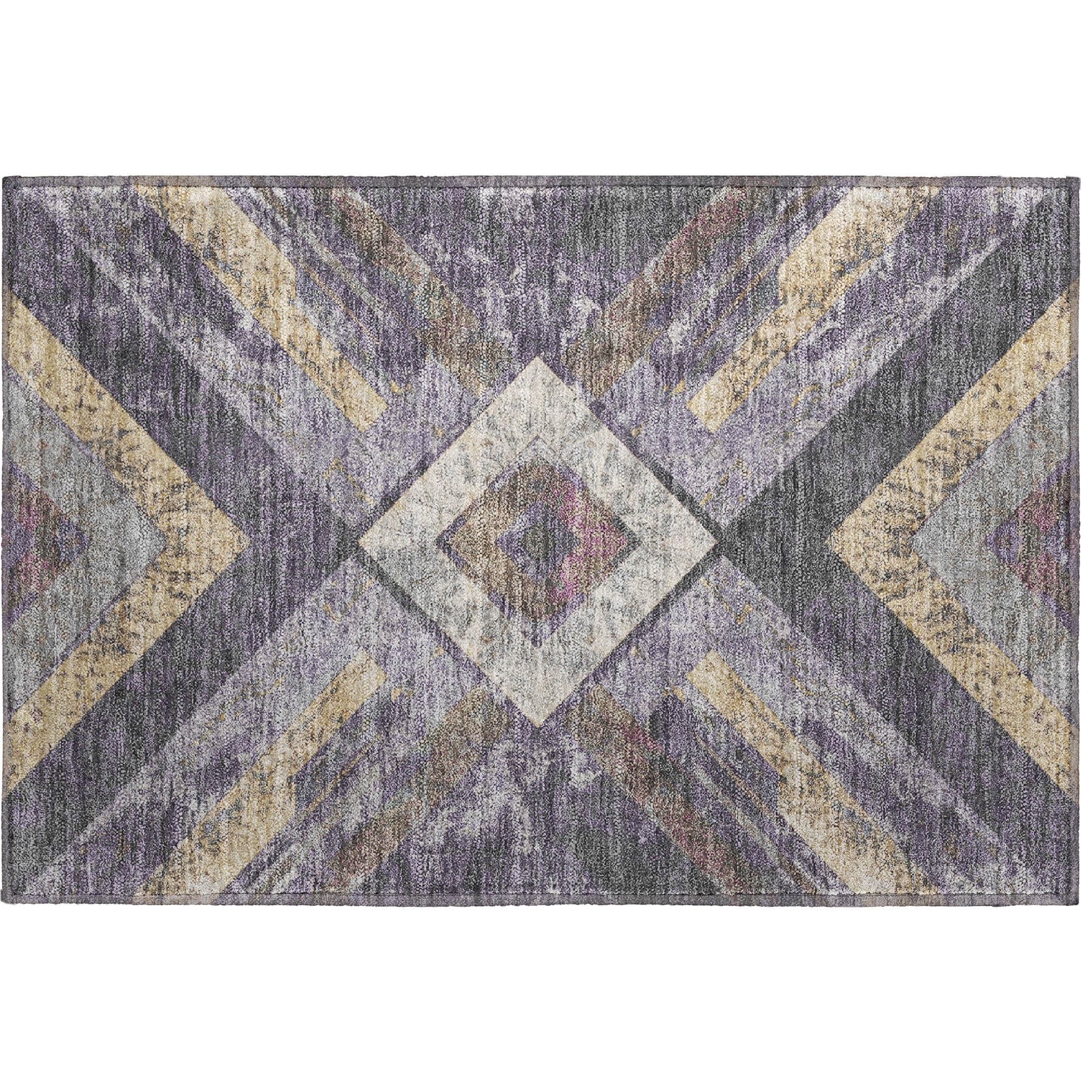 Salzburg Machine Washable Transitional Purple Rug 1'8" x 2'6" #shape_Rectangle
