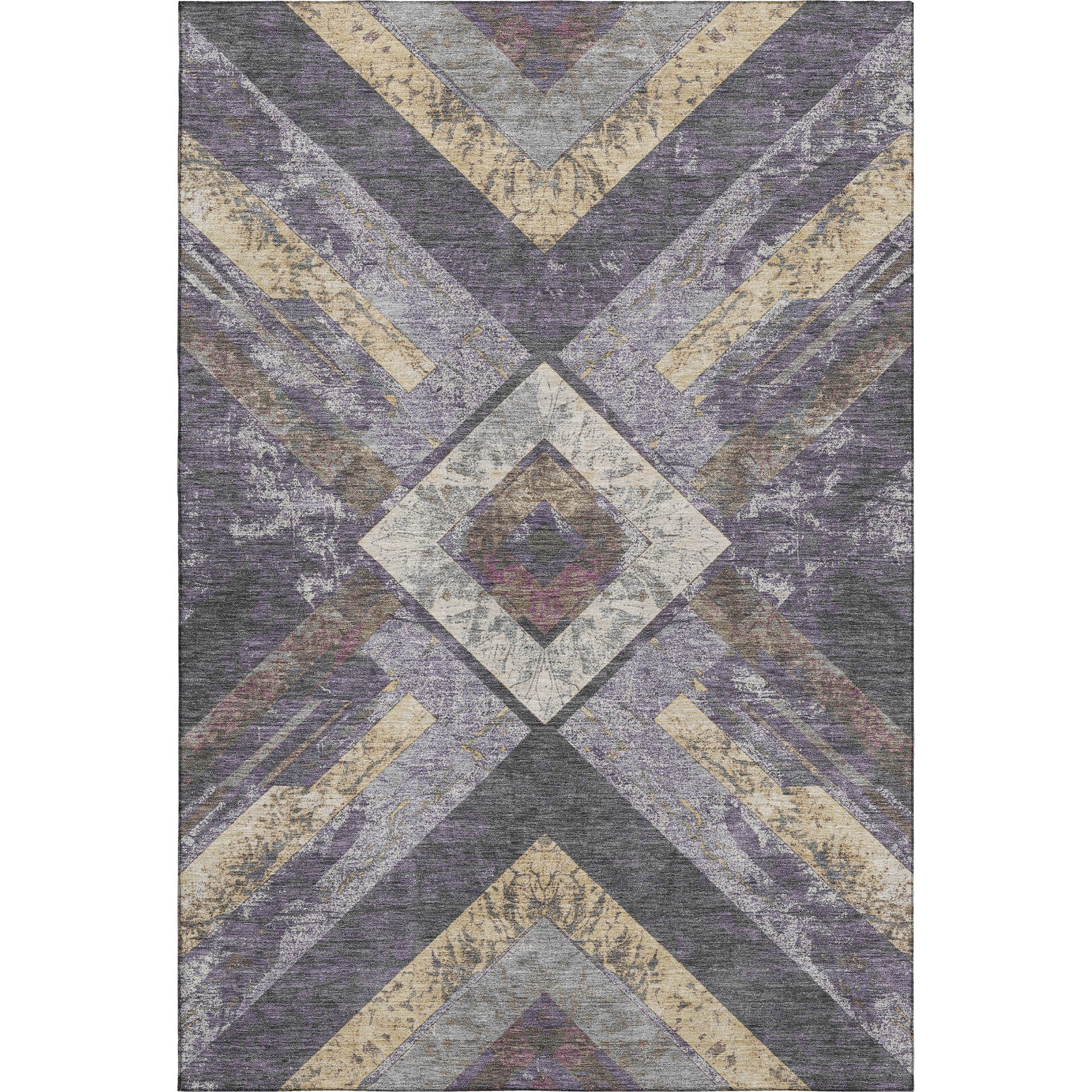 Salzburg Machine Washable Transitional Purple Rug 2'6" x 3'10" #shape_Rectangle