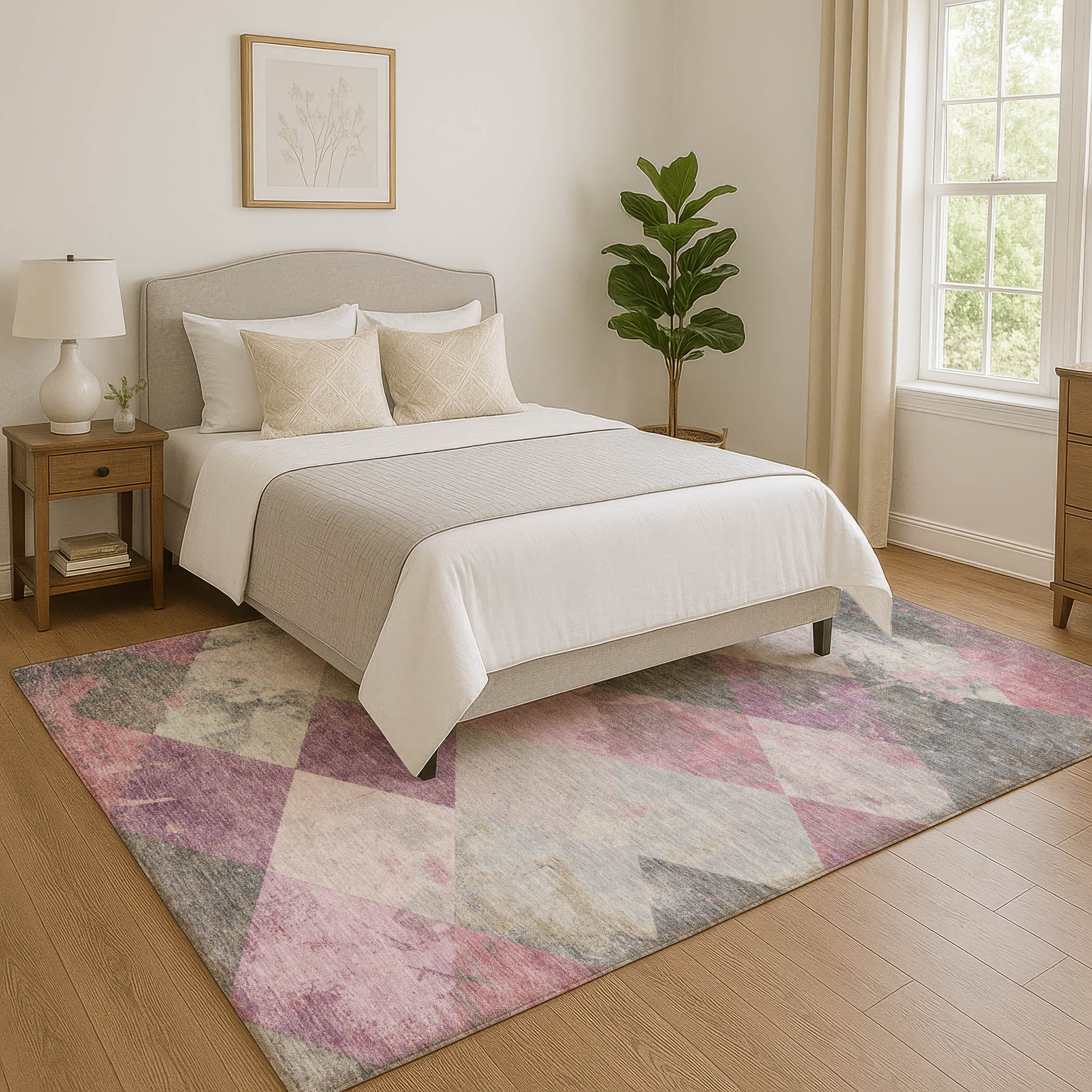 Reykjavik Machine Washable Transitional Blush Pink Rug 2'6" x 3'10" #shape_Rectangle