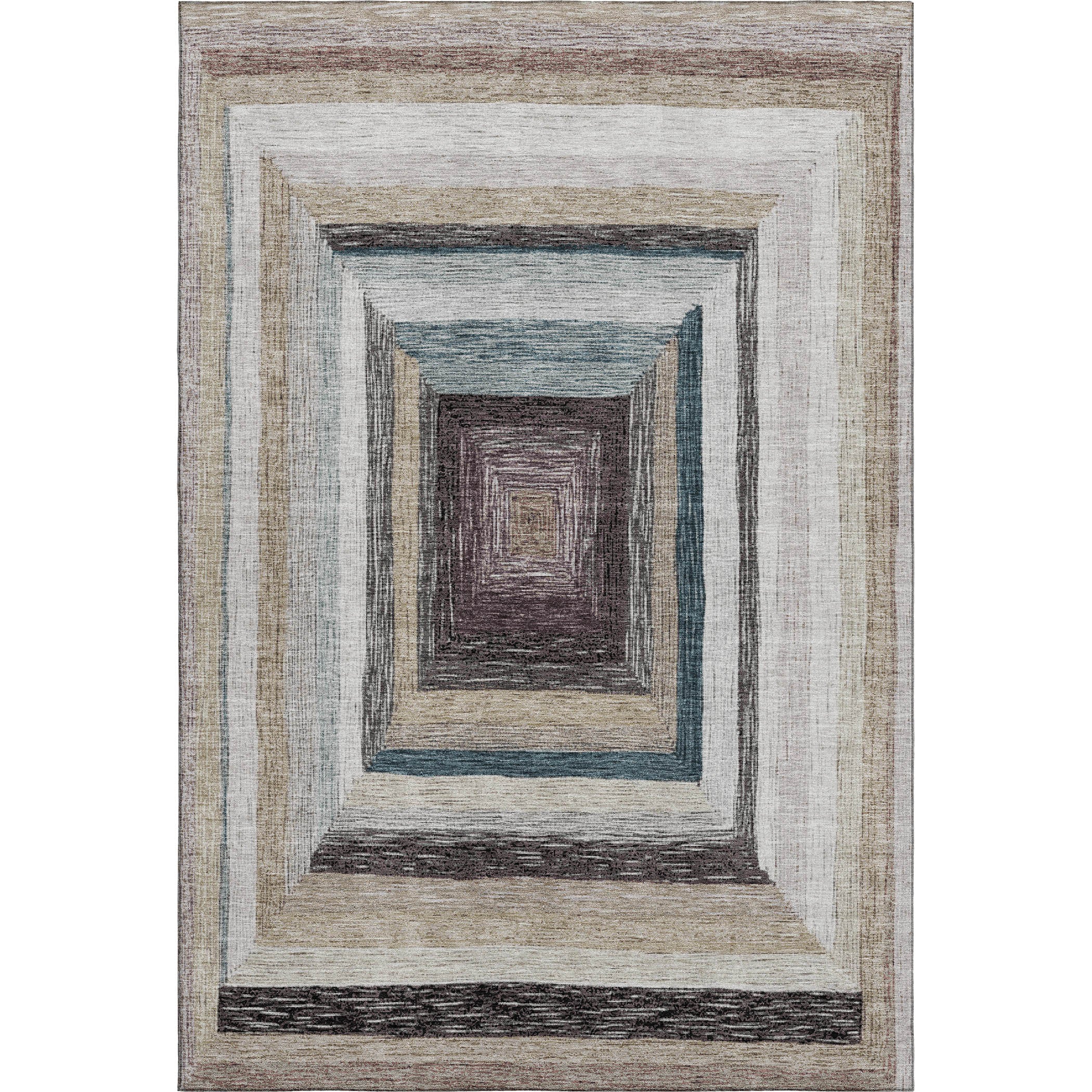 Porto Machine Washable Transitional Beige Brown Rug 2'6" x 3'10" #shape_Rectangle