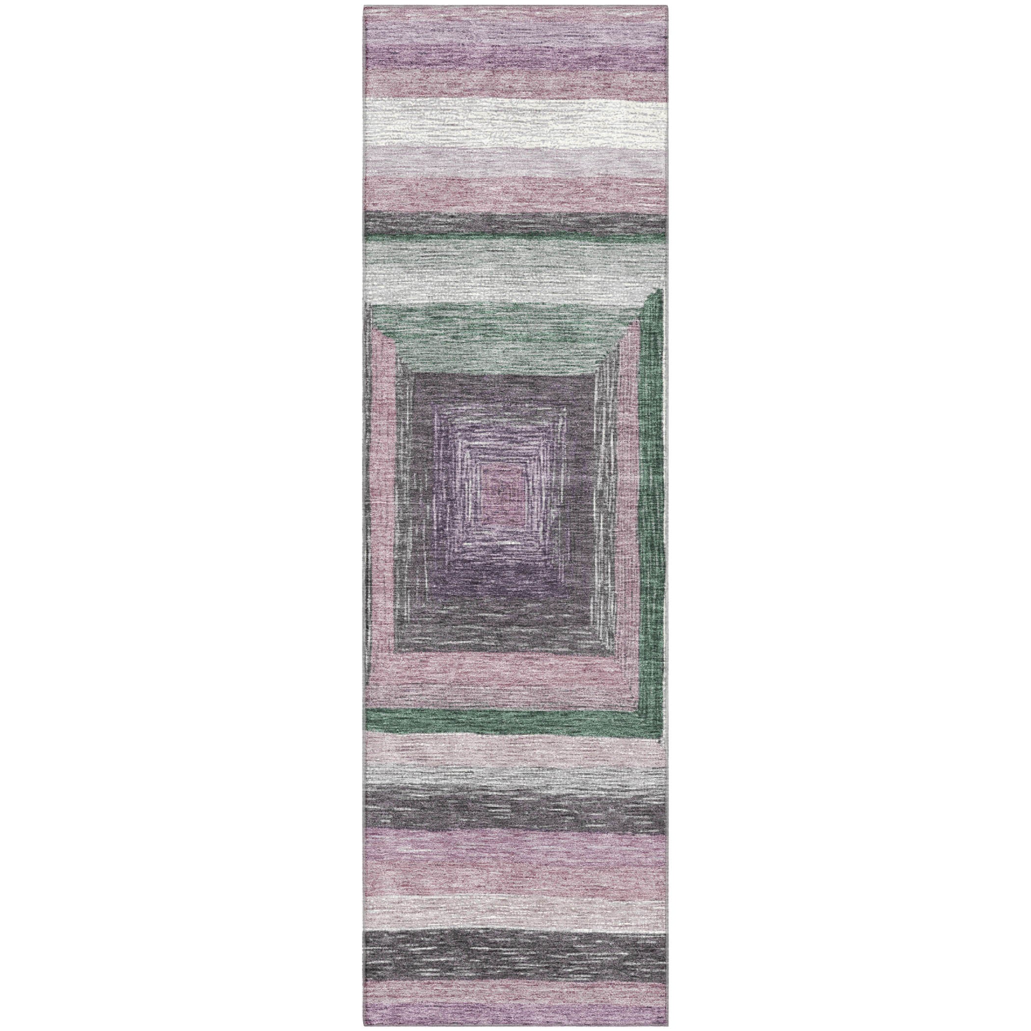Porto Machine Washable Transitional Blush Pink Rug 2'3" x 7'6" #shape_Runner