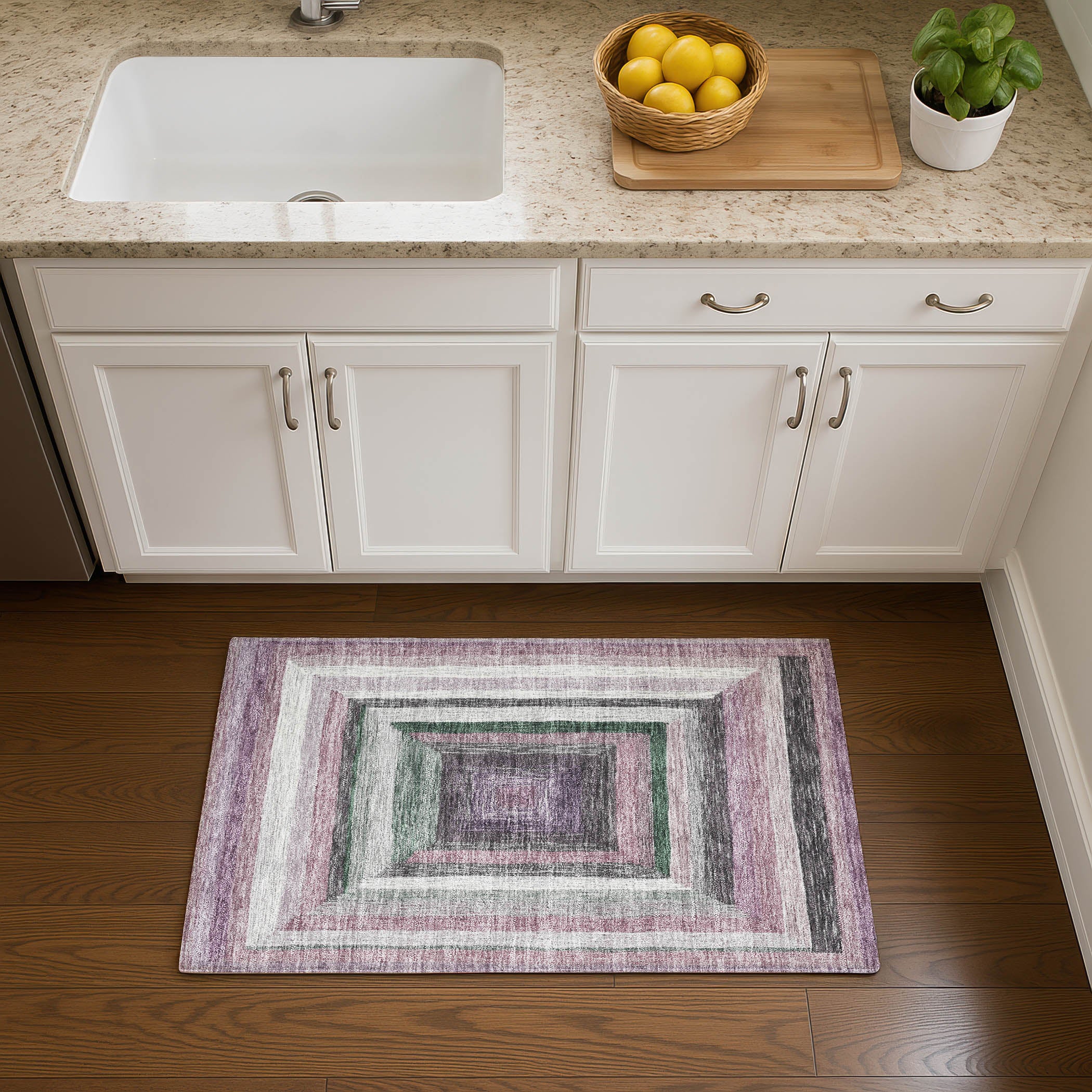 Porto Machine Washable Transitional Blush Pink Rug 1'8" x 2'6" #shape_Rectangle