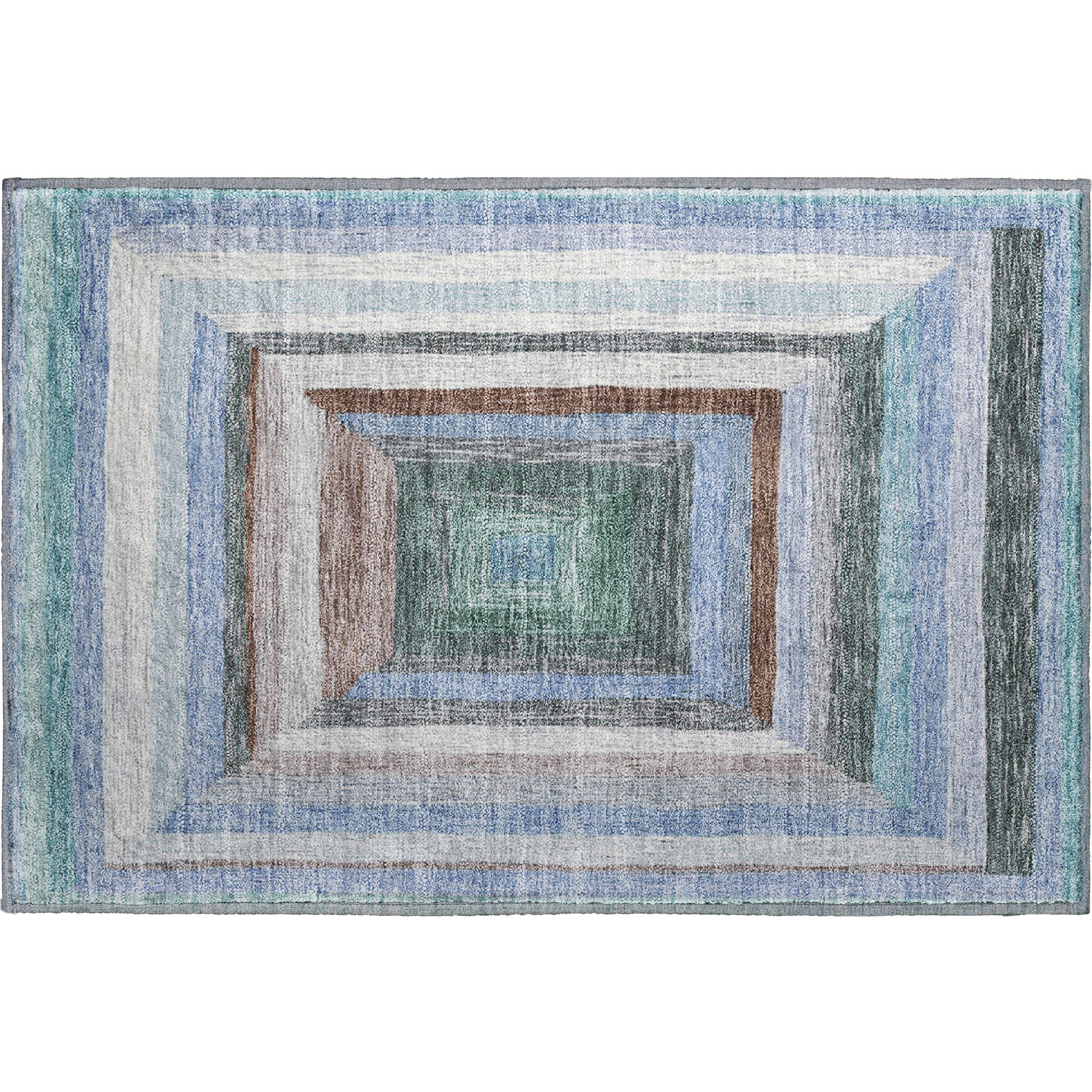 Porto Machine Washable Transitional Denim Blue Rug 1'8" x 2'6" #shape_Rectangle