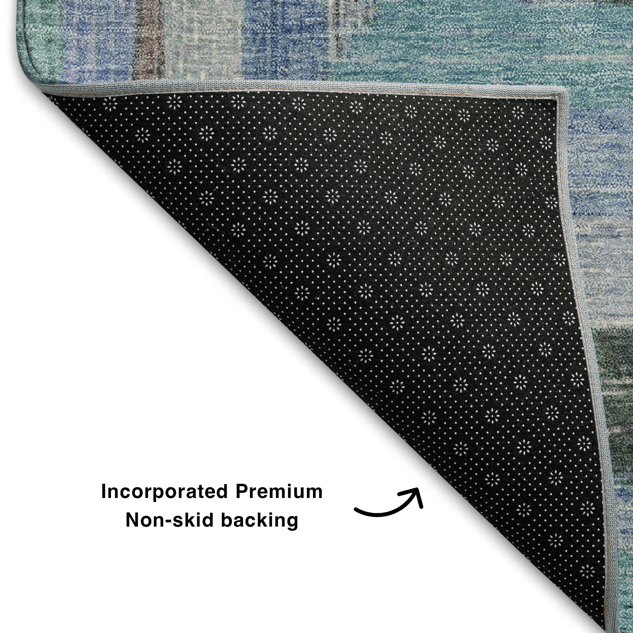 Porto Machine Washable Transitional Denim Blue Rug 1'8" x 2'6" #shape_Rectangle