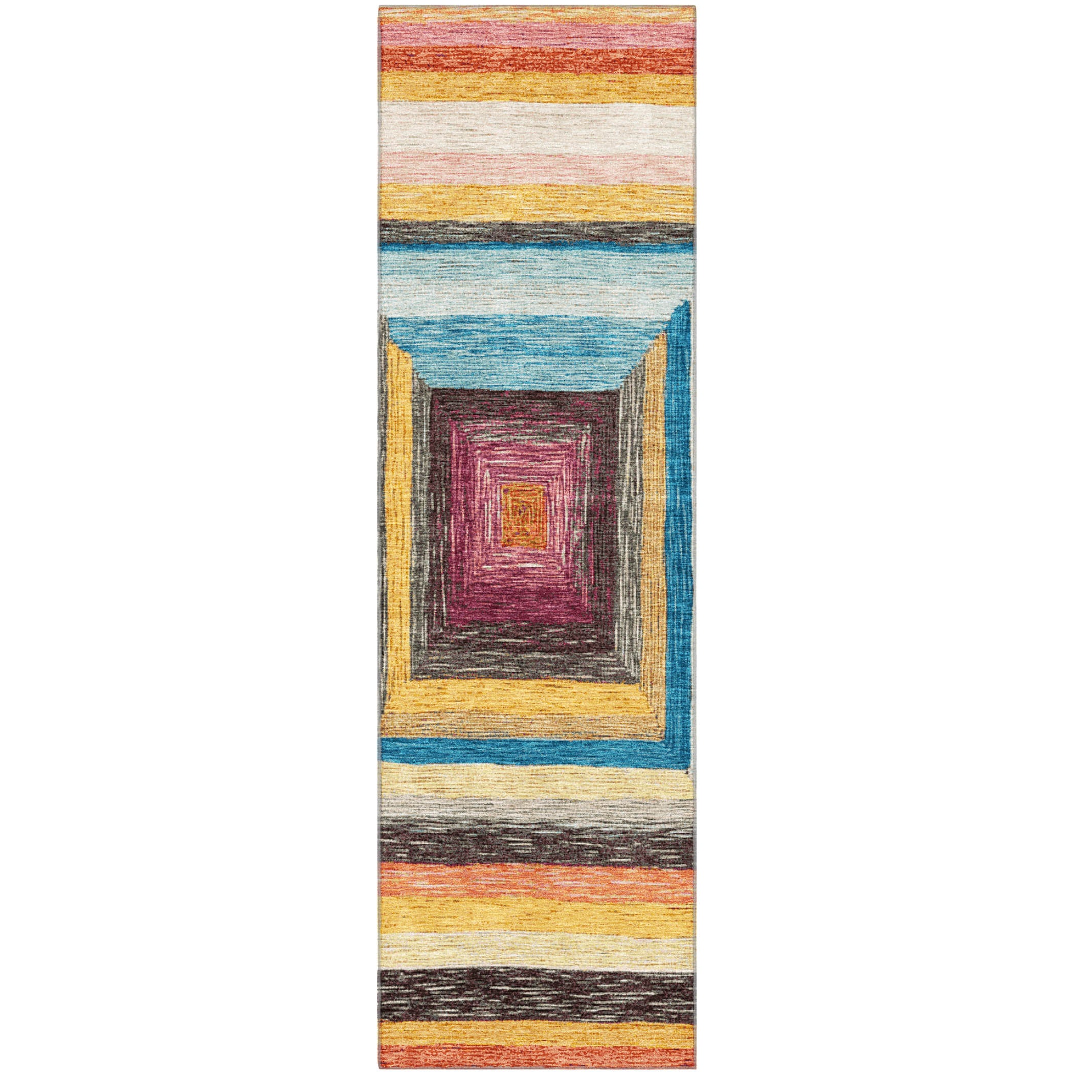 Porto Machine Washable Transitional Honey Gold Rug 2'3" x 7'6" #shape_Runner