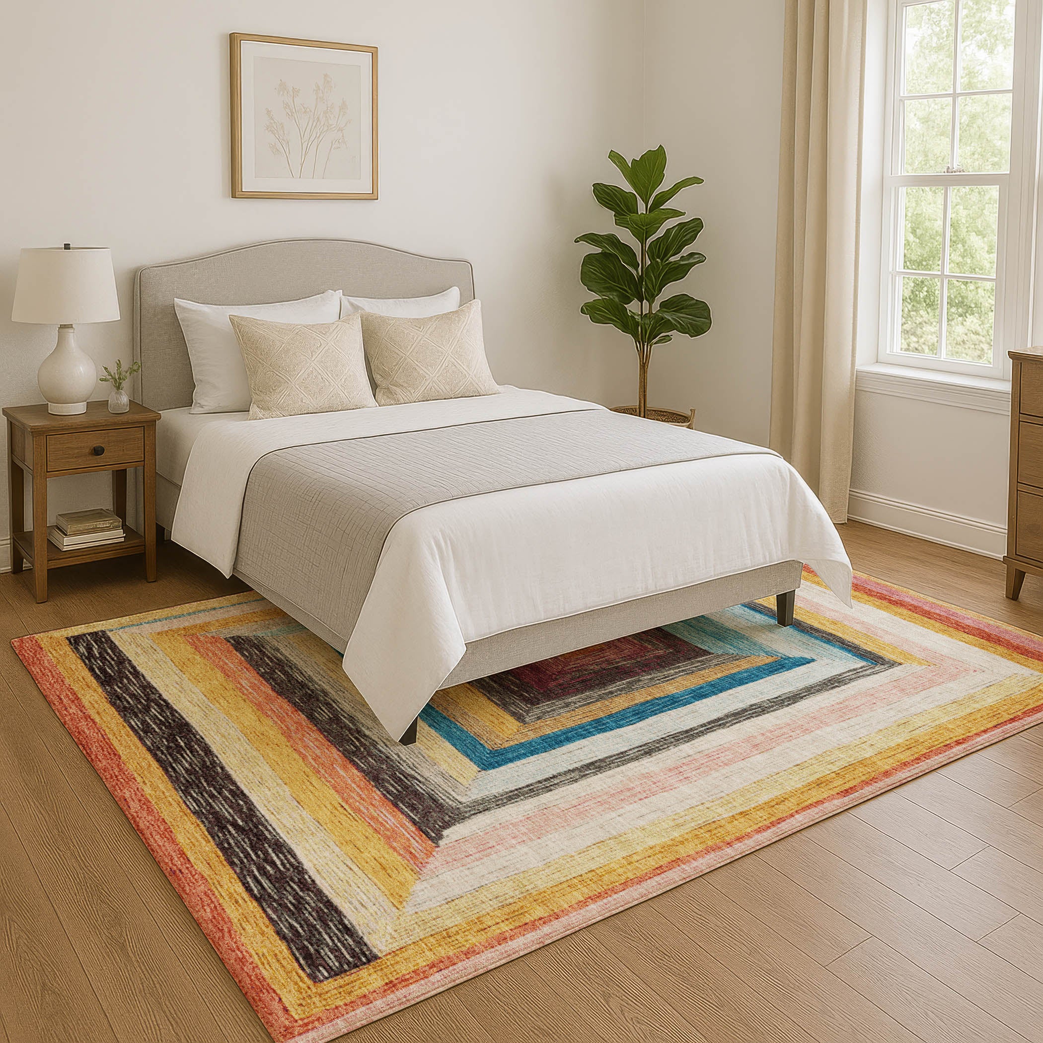 Porto Machine Washable Transitional Honey Gold Rug 2'6" x 3'10" #shape_Rectangle