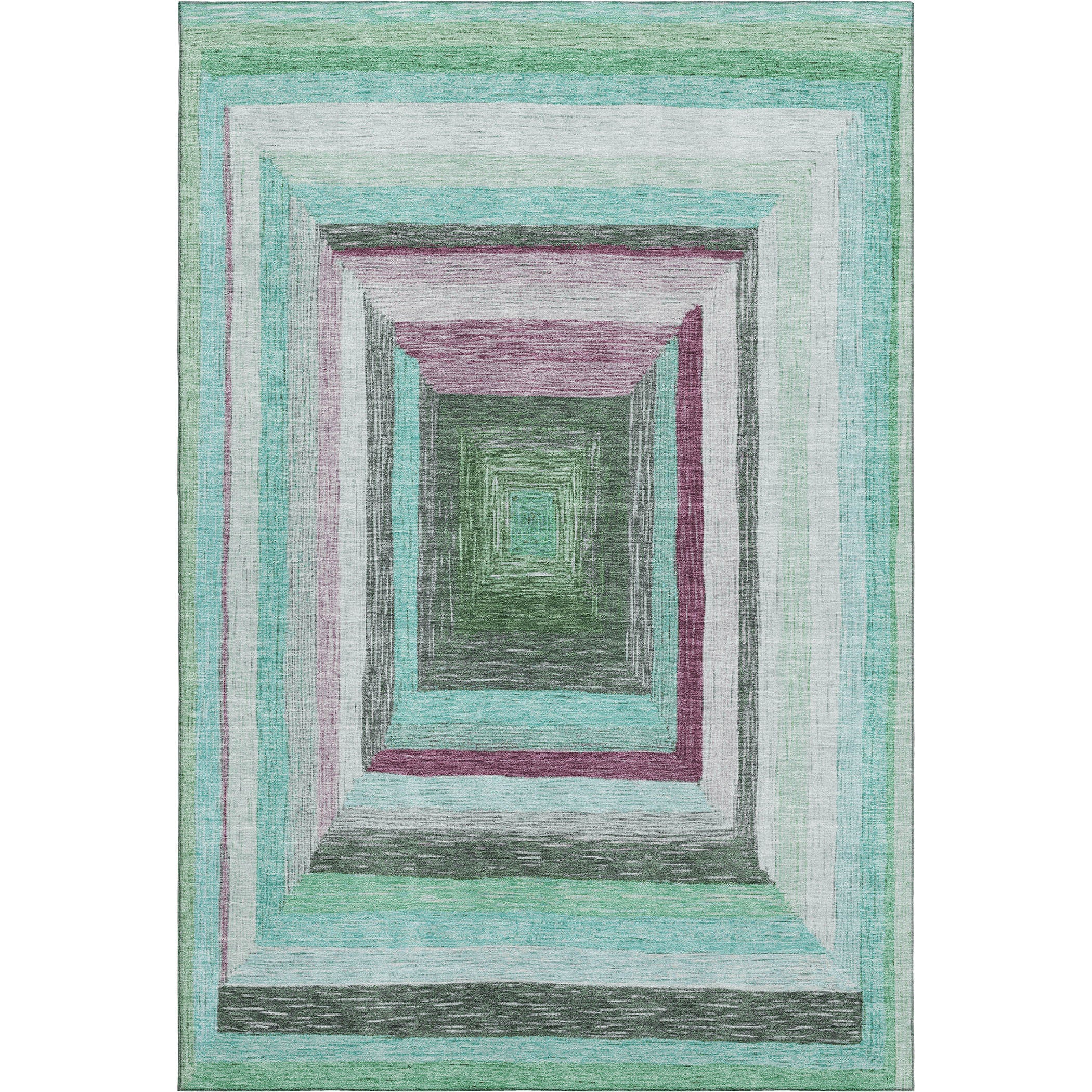 Porto Machine Washable Transitional Teal Rug 2'6" x 3'10" #shape_Rectangle