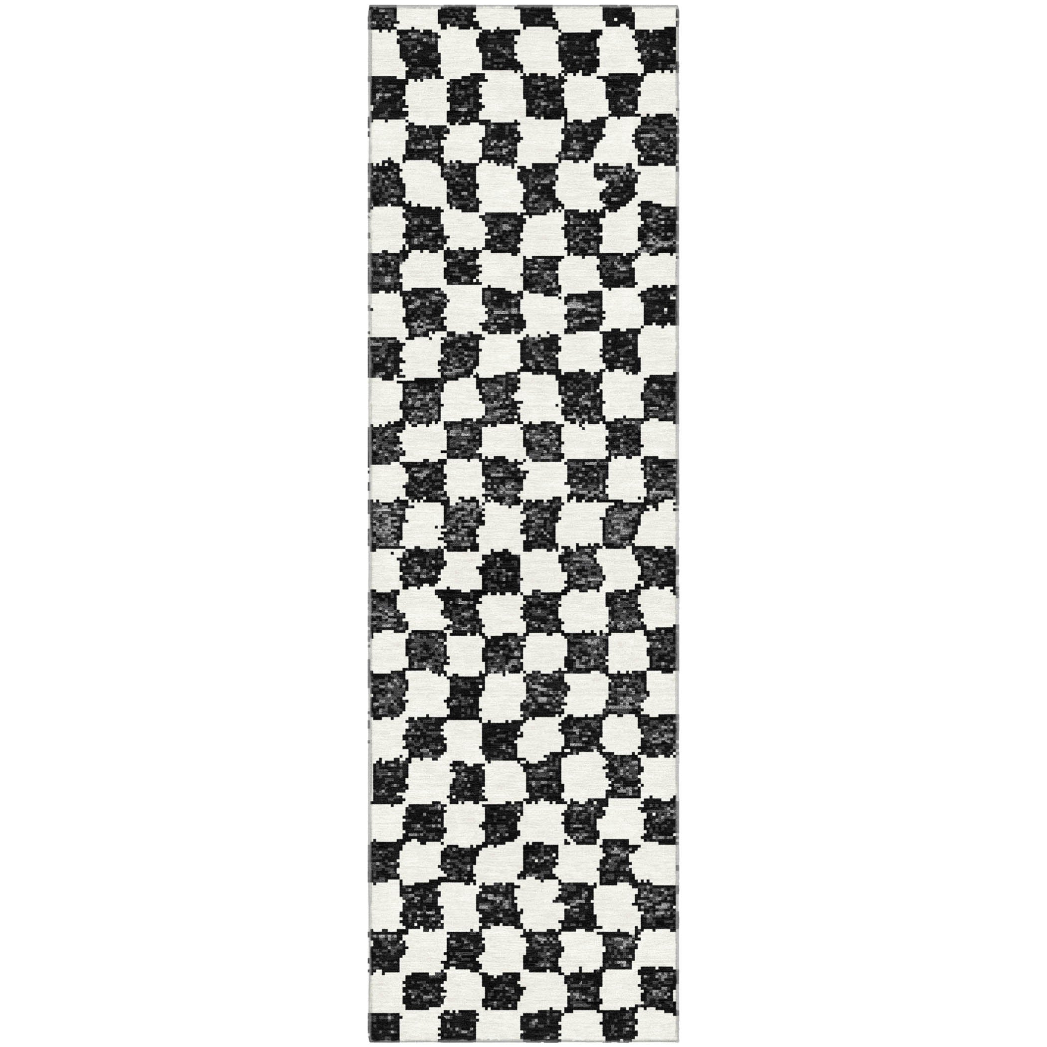 Ghent Machine Washable Transitional Black Rug 2'3" x 7'6" #shape_Runner
