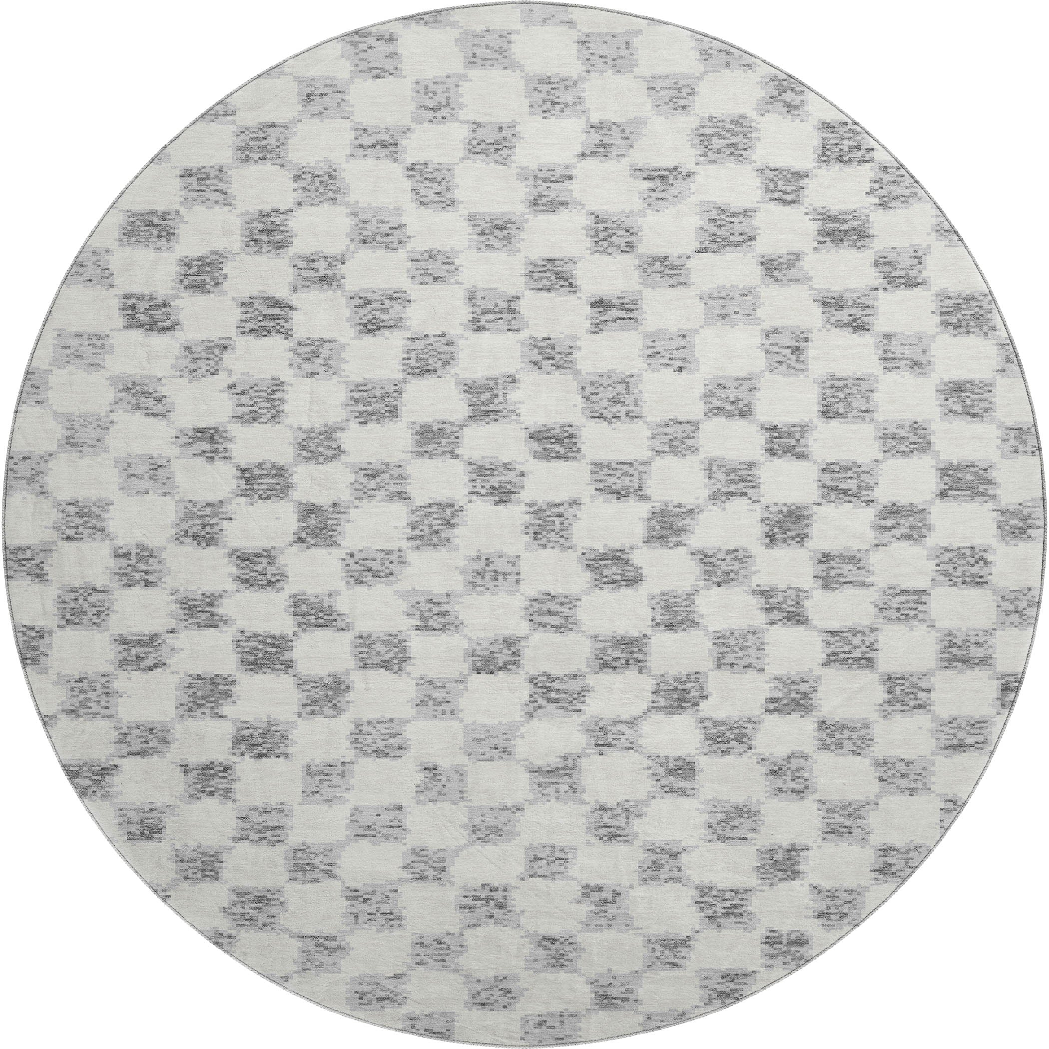 Ghent Machine Washable Transitional Gray Rug 8' x 8' #shape_Round