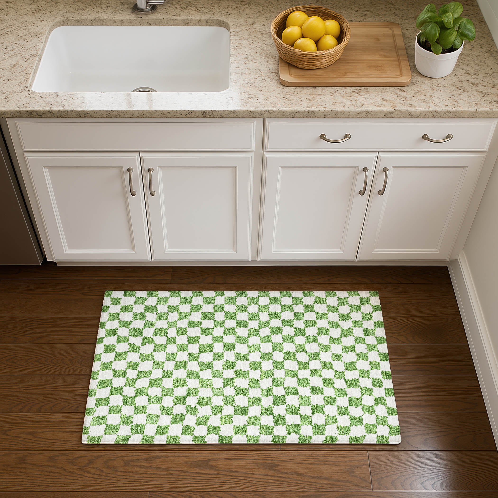 Ghent Machine Washable Transitional Green Rug 1'8" x 2'6" #shape_Rectangle