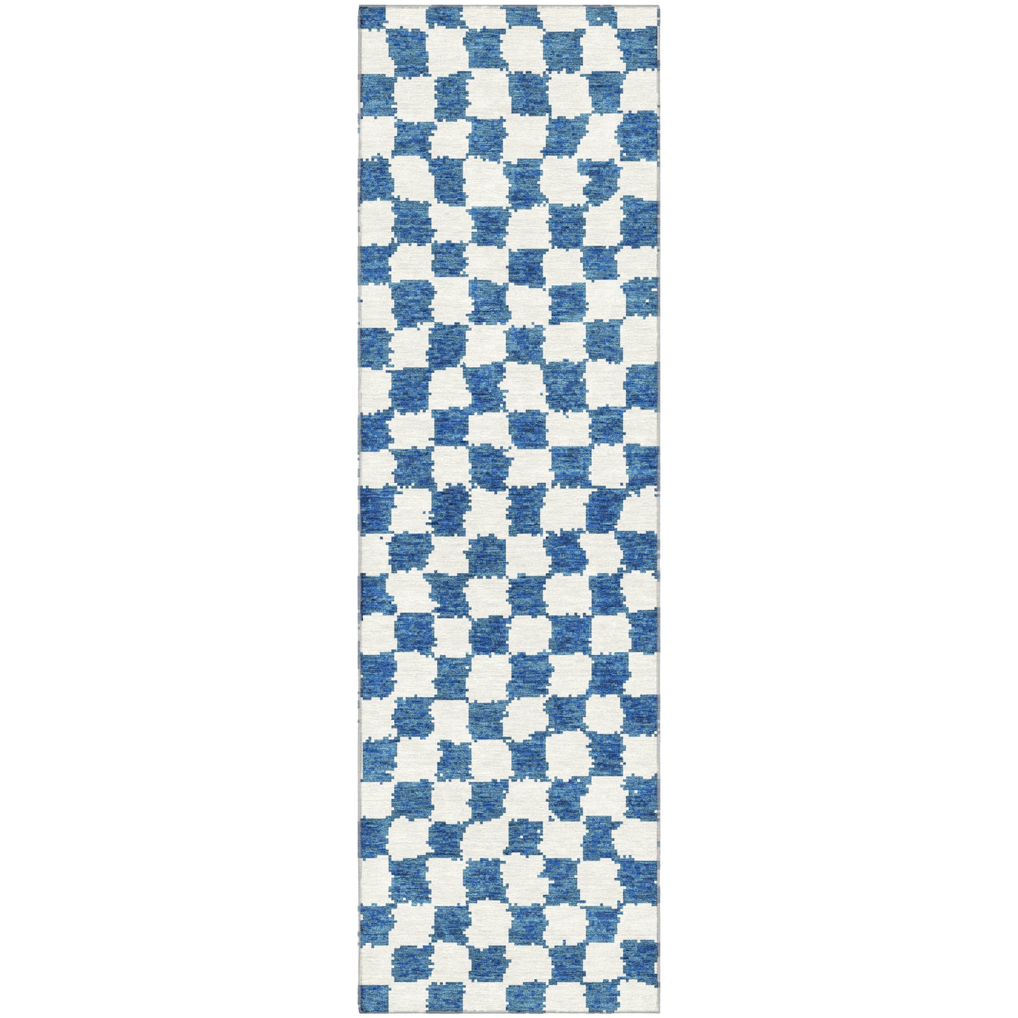 Ghent Machine Washable Transitional Navy Blue Rug 2'3" x 7'6" #shape_Runner