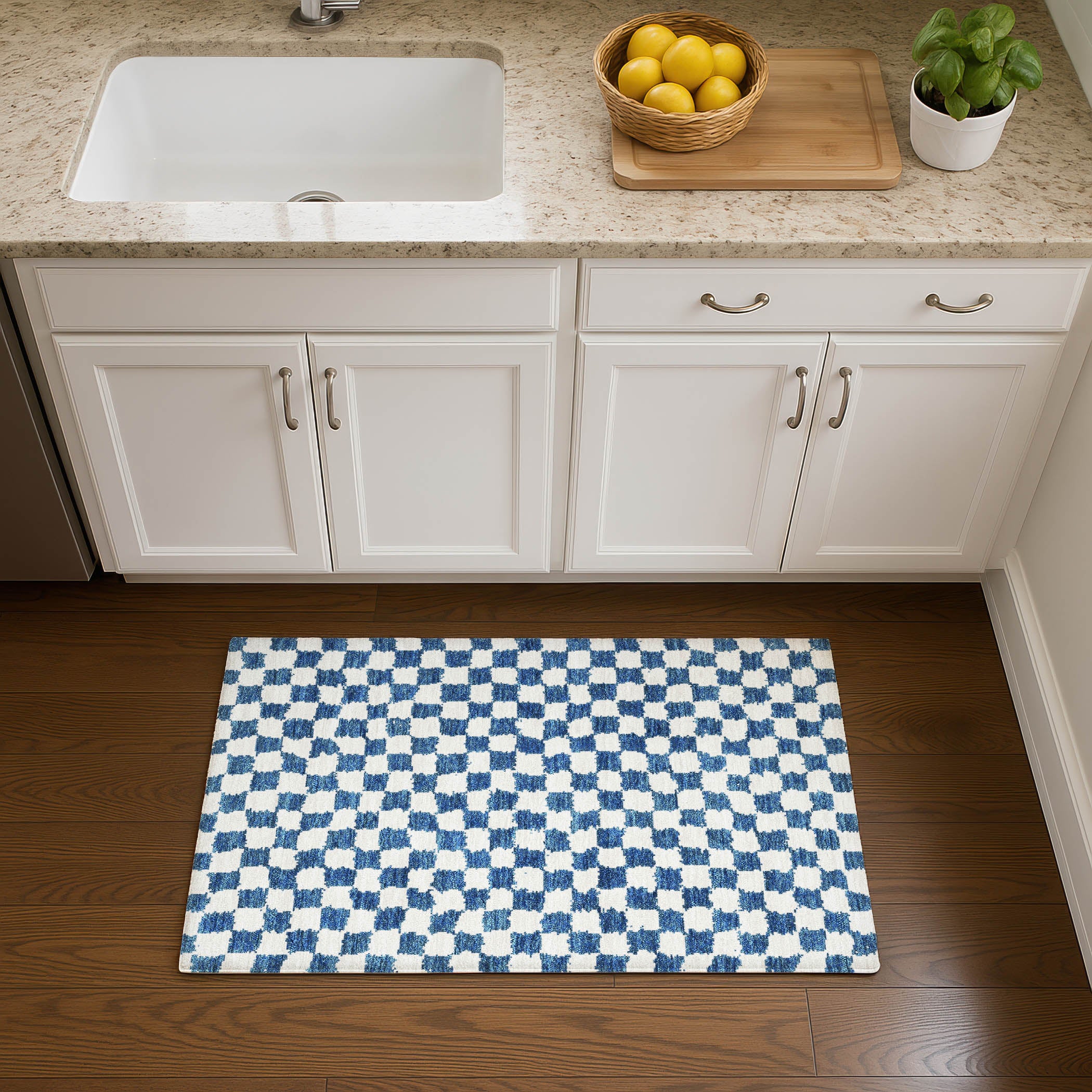 Ghent Machine Washable Transitional Navy Blue Rug 1'8" x 2'6" #shape_Rectangle