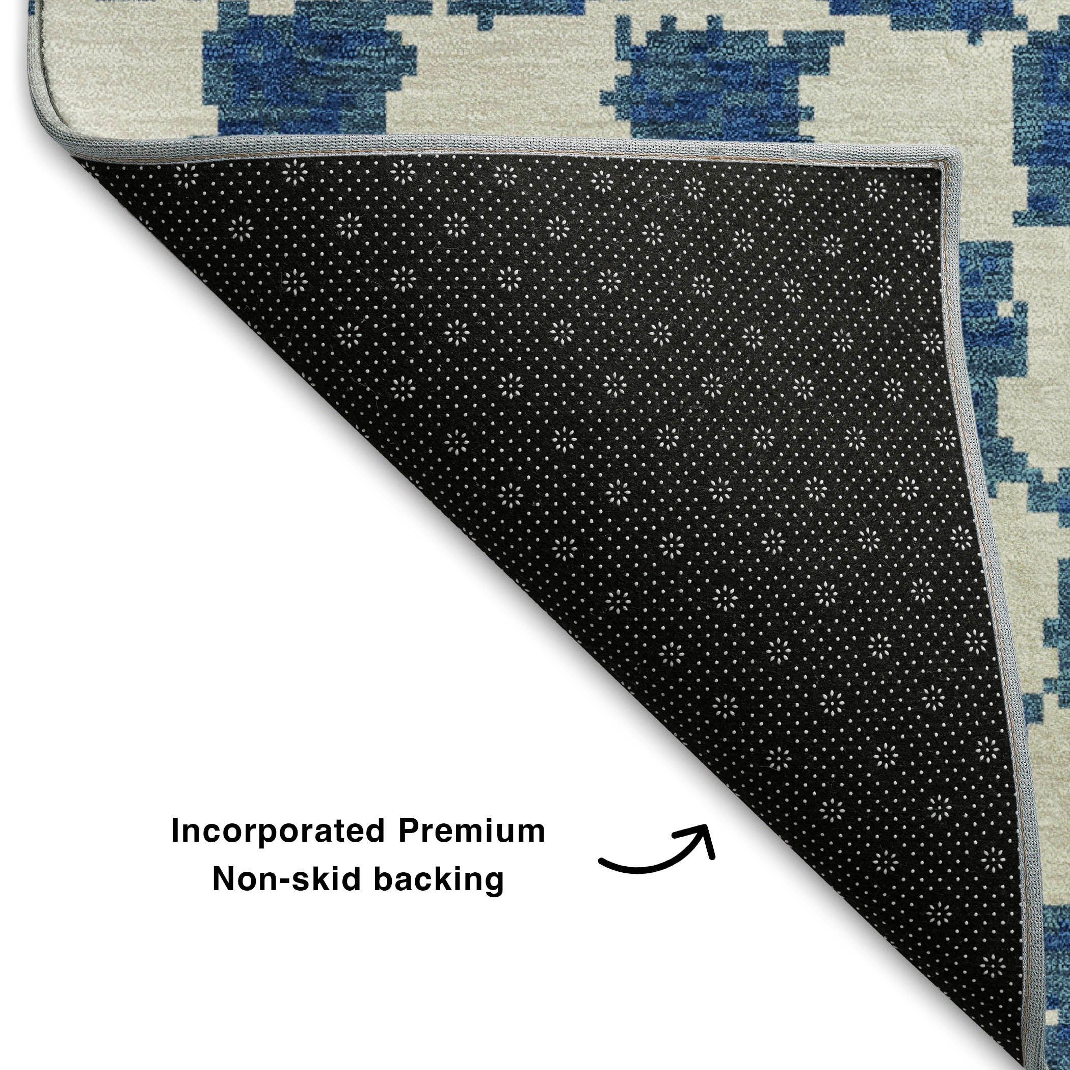 Ghent Machine Washable Transitional Navy Blue Rug 1'8" x 2'6" #shape_Rectangle