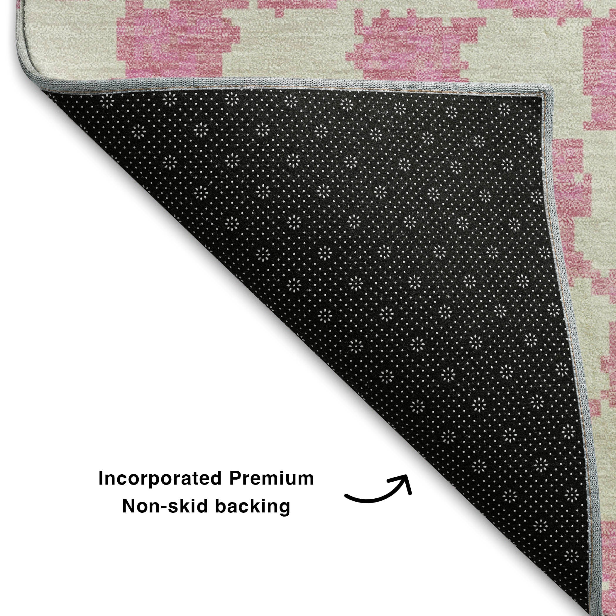 Ghent Machine Washable Transitional Pink Rug 1'8" x 2'6" #shape_Rectangle