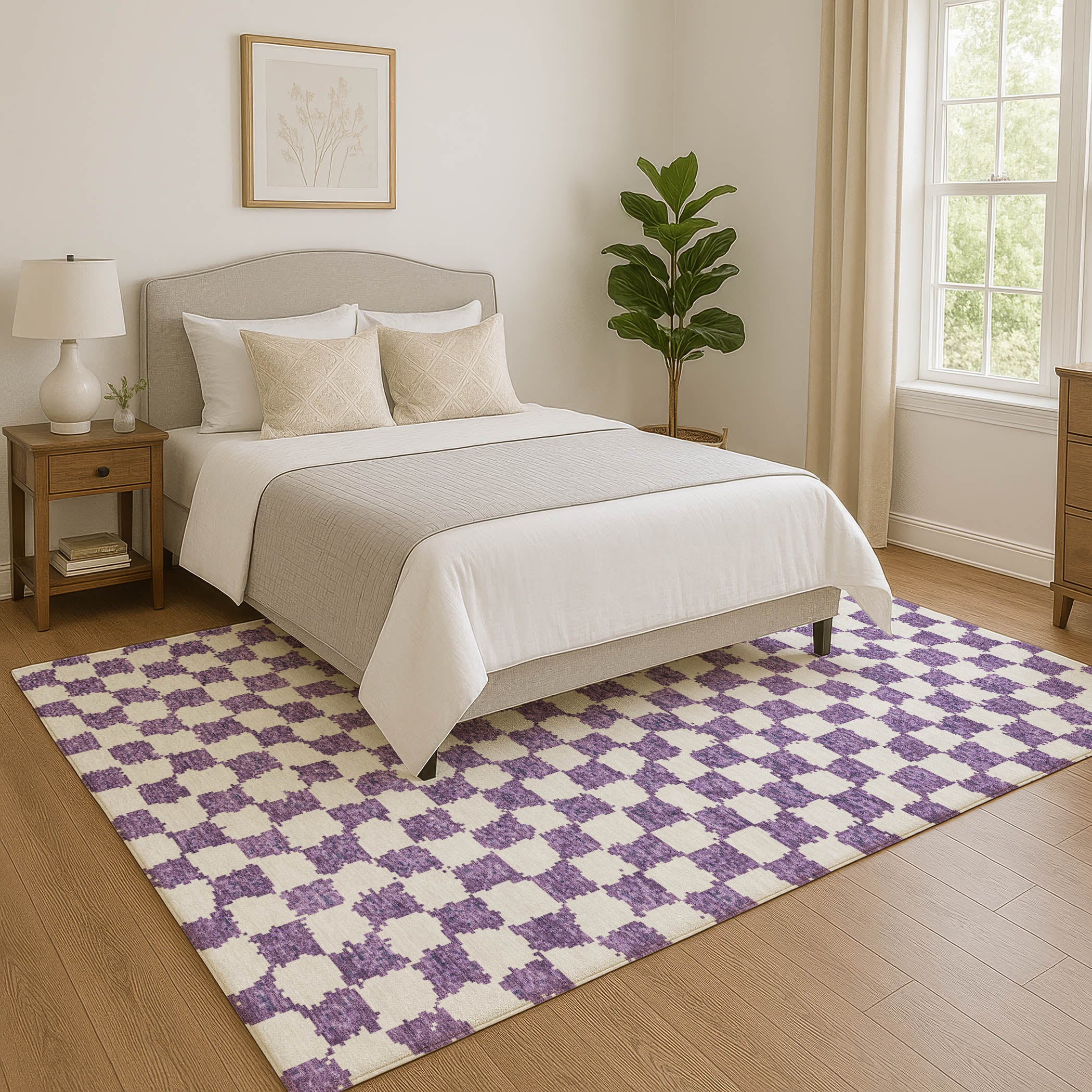 Ghent Machine Washable Transitional Purple Rug 2'6" x 3'10" #shape_Rectangle
