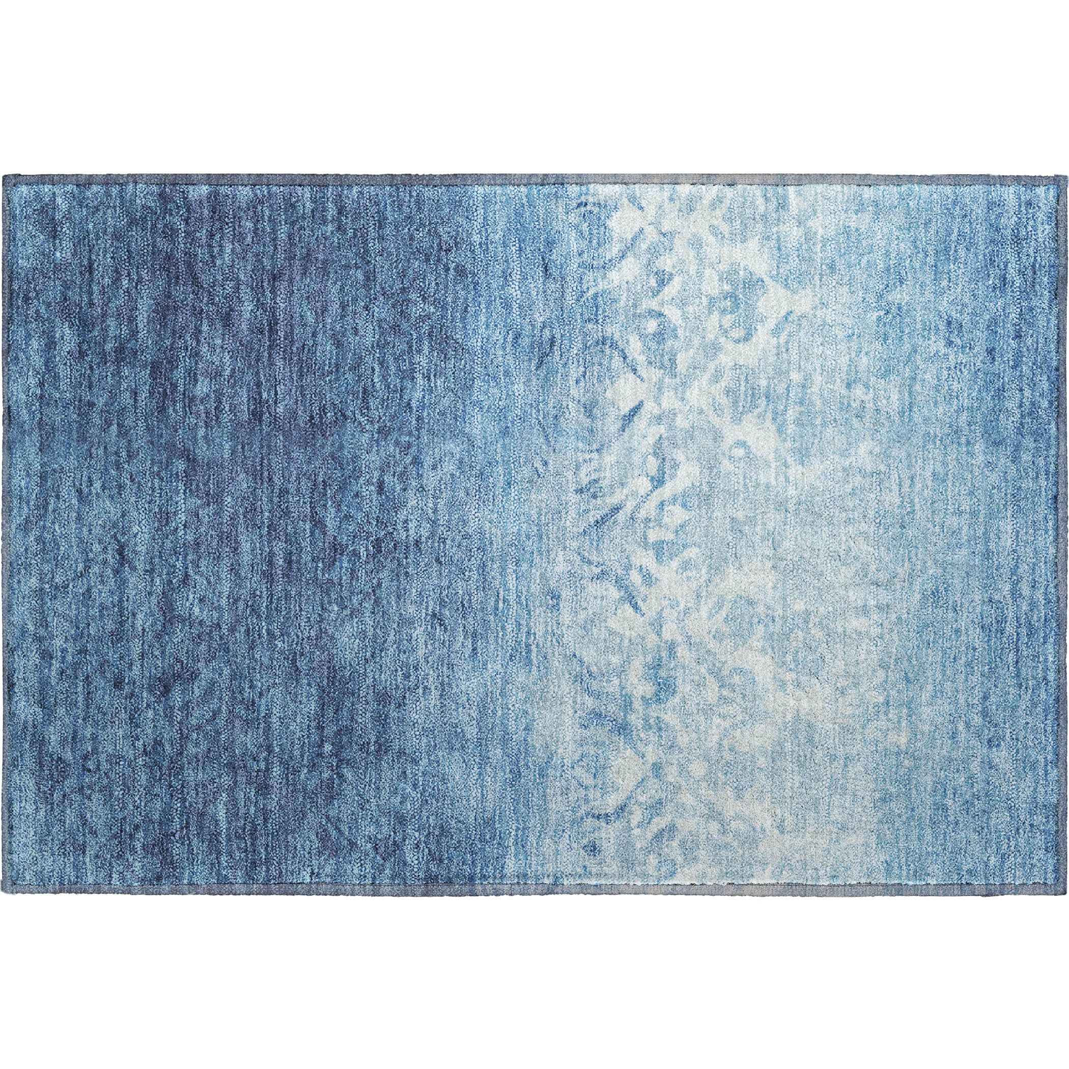 Porto Machine Washable Transitional Denim Blue Rug 1'8" x 2'6" #shape_Rectangle
