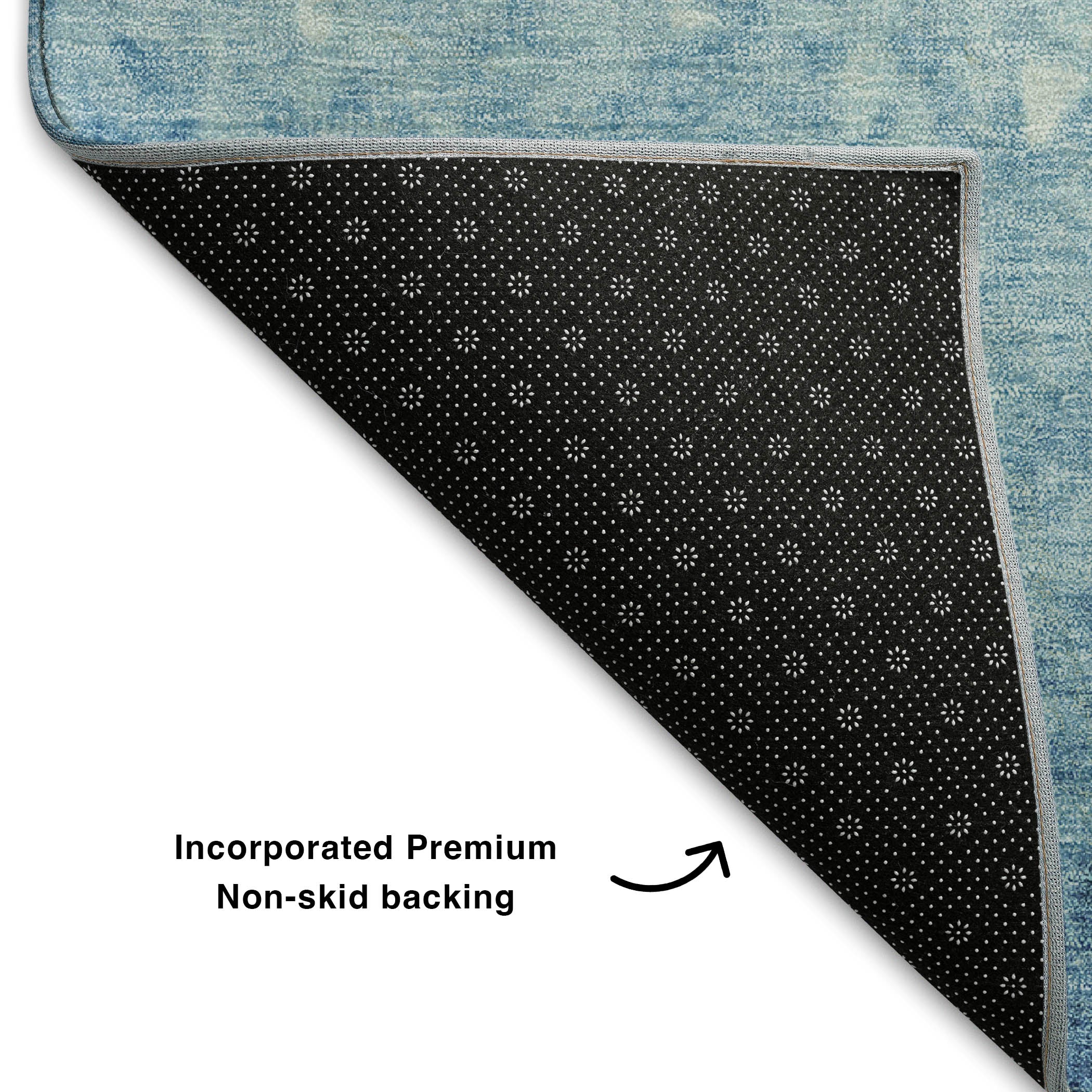 Porto Machine Washable Transitional Denim Blue Rug 1'8" x 2'6" #shape_Rectangle