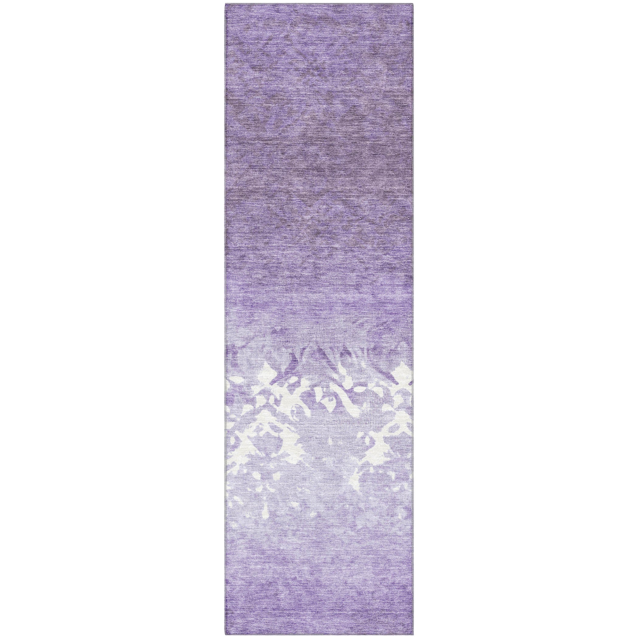 Porto Machine Washable Transitional Purple Rug 2'3" x 7'6" #shape_Runner