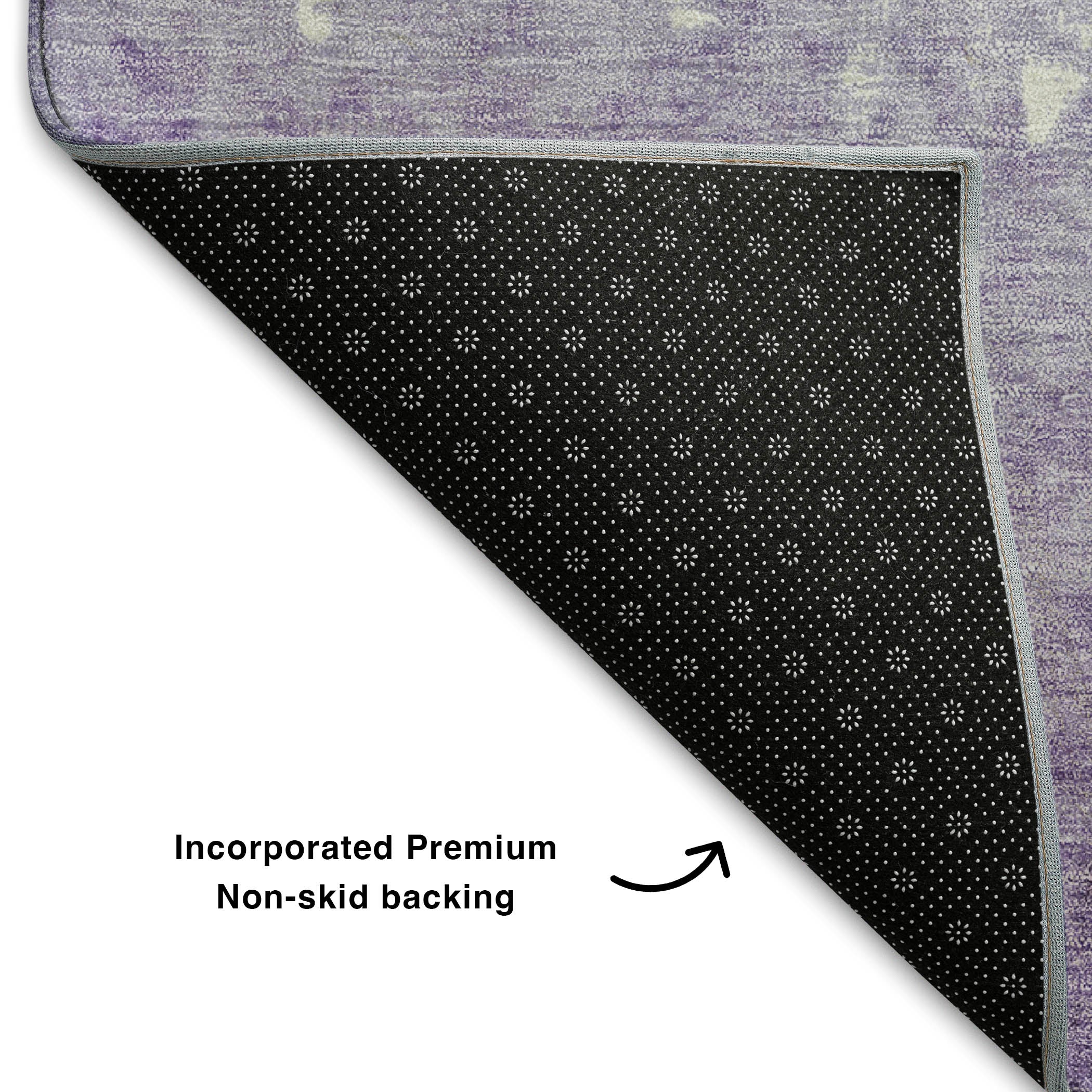 Porto Machine Washable Transitional Purple Rug 1'8" x 2'6" #shape_Rectangle