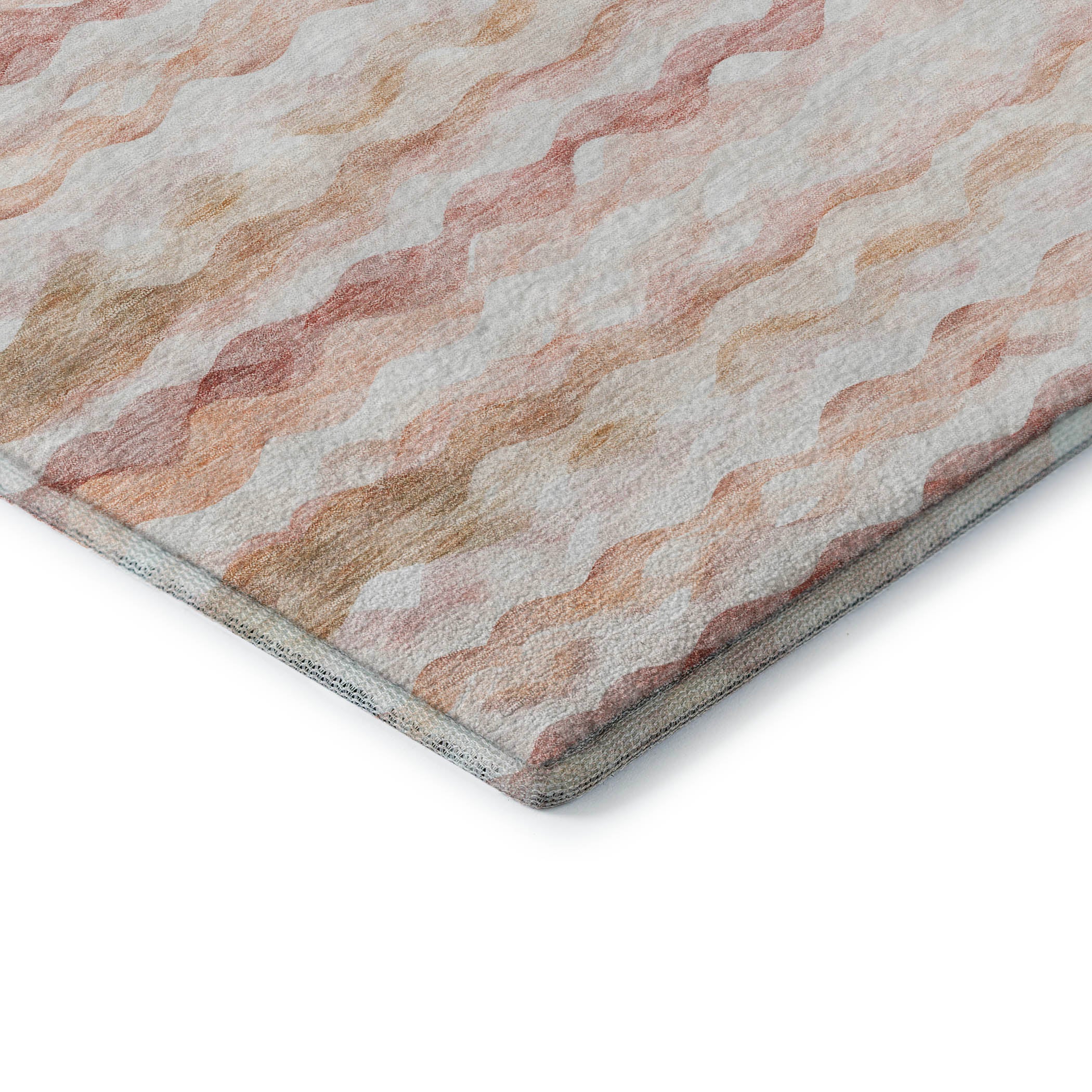 Reykjavik Machine Washable Coastal Peach Orange Rug 1'8" x 2'6" #shape_Rectangle